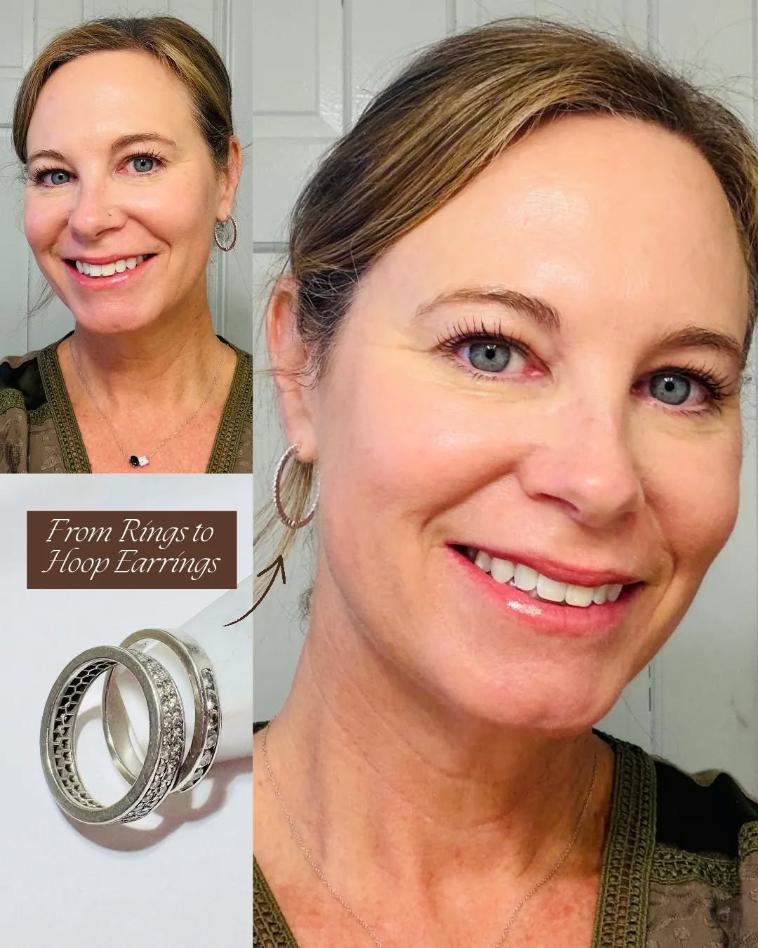 She came in with 2 diamond rings. Left with diamond hoops.

#jewelryredesign #ringstoearrings #diamondhoopearrings #heirloomjewelry #beforeandafterpic