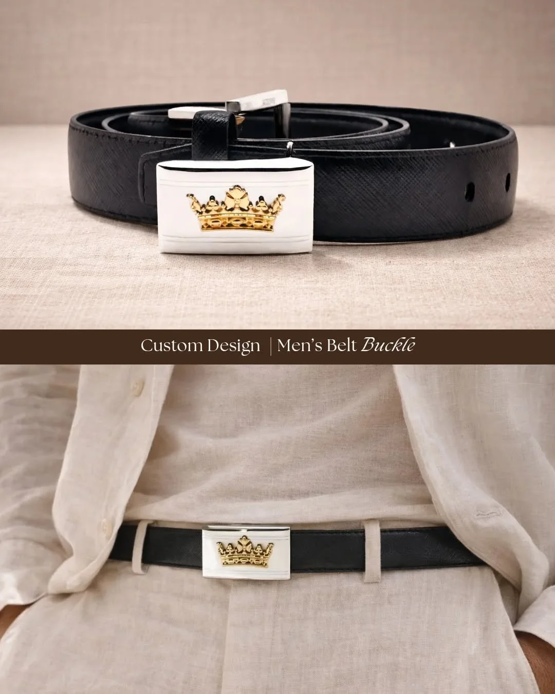 Jewelry design isn&rsquo;t just about rings and necklaces.... This custom men&rsquo;s belt buckle, detailed with a sculpted gold crown makes a statement too. 

#customdesignjewelry #mensaccessories #luxurydetails #mensbelts #custommademenswear