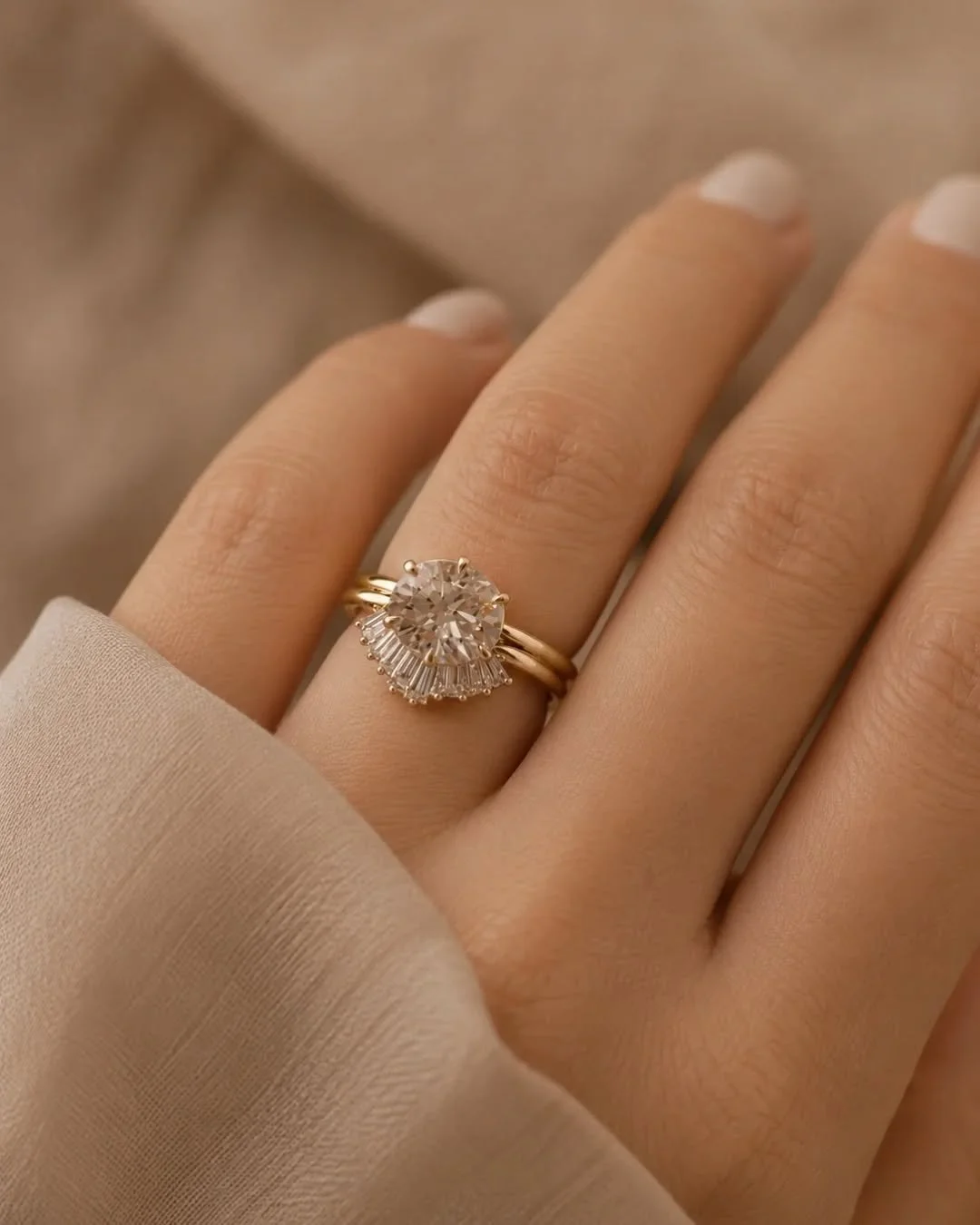 An oval diamond paired with a striking baguette halo, unexpected, sculptural, and impossibly chic.

Desert Diamonds is for the alternate bride. Bold, refined, and just a little rebellious. She was never meant for ordinary, so why should her ring be? 