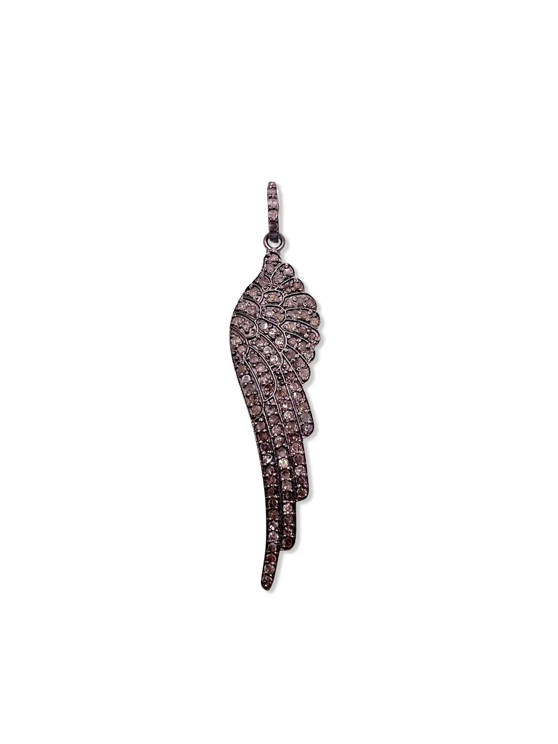 Champagne Diamond Angel Wing Pendant