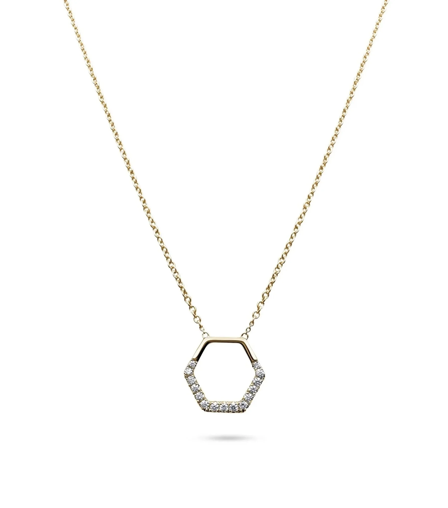 Pave Hexagon Necklace