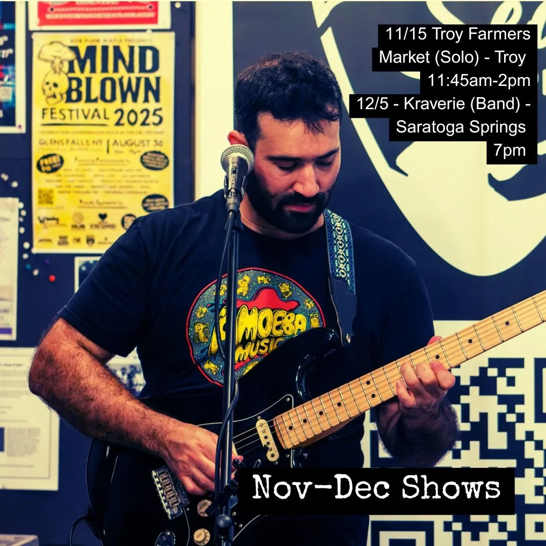 A few more shows for the year! Join me as the leaves fall and the tunes call. Grab your jacket, your buds and suds, and your favorite dance moves&mdash; See you there! 🍂
11/1@troymarket (Solo) | 11:45 AM&ndash;2 PM
12/5 &ndash;  @kraveriesaratoga  S