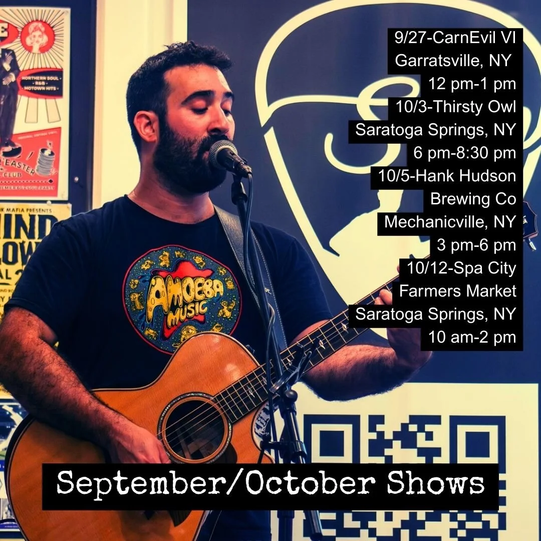 September &amp; October are about to get weirdly wonderful! Catch me where the vibes are flowing and the beats are brewing:

9/27 &ndash; CarnEvilV(Garratsville, NY) | 12&ndash;1 PM
10/3 &ndash; @thirstyowlsaratoga (Saratoga Springs, NY) | 6&ndash;8: