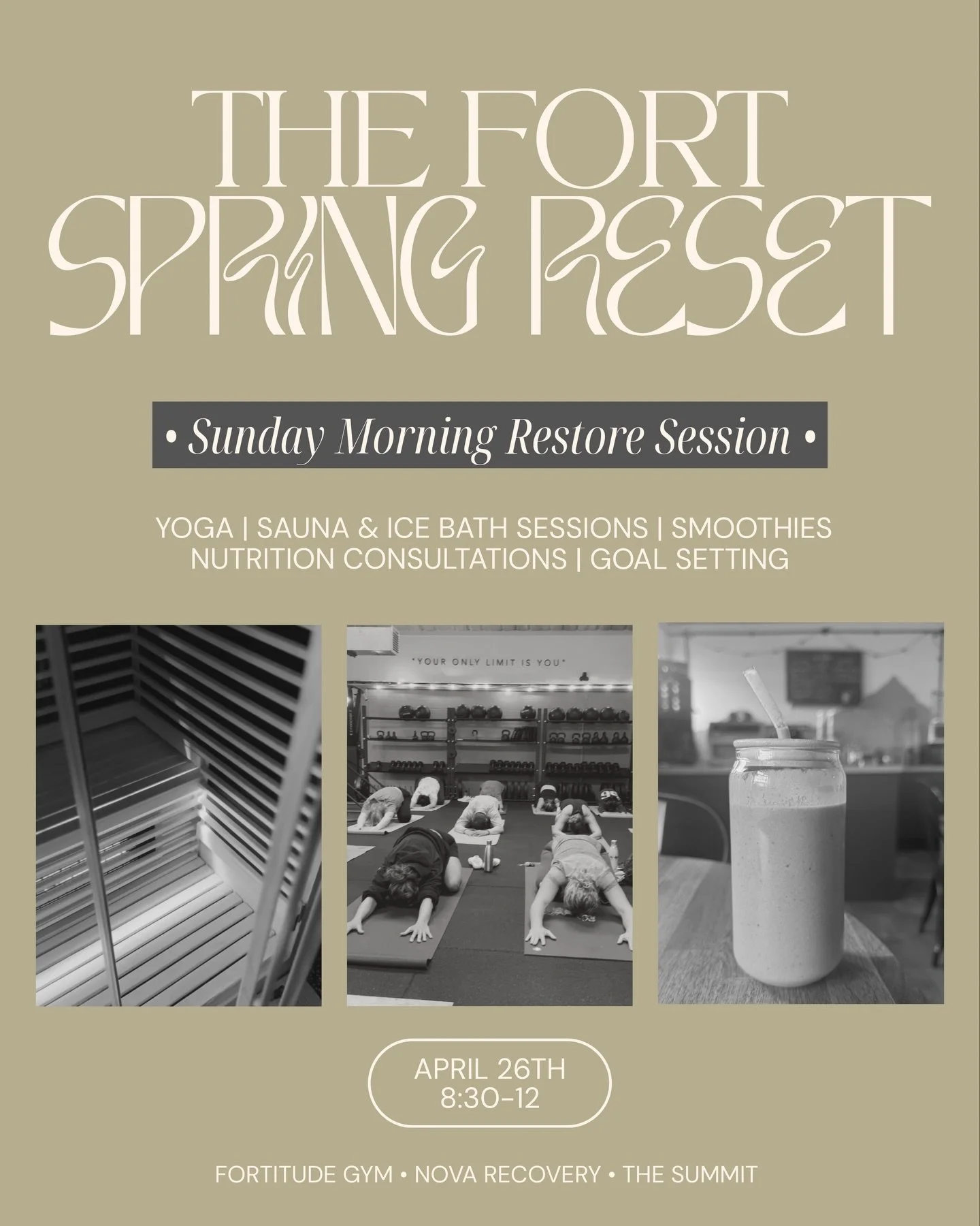 .
🌿 The Fort Spring Reset
April 26th - &pound;25pp

Take a morning to reset your body and mind and get fully ready for summer.

The Fort Spring Reset is going to be a morning to help you step out of routine, reduce stress &amp; leave feeling lighter