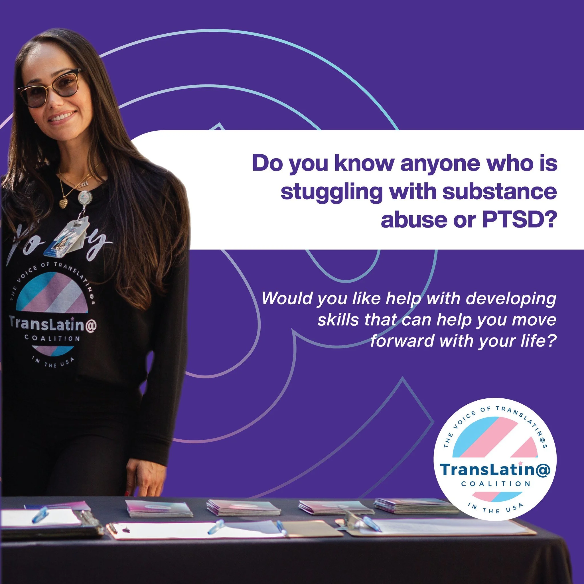 Healing happens in community. If you or someone you know has experienced PTSD related to violence or substance use, the TransLatin@ Coalition is here to help. You deserve support, safety, and a path forward.

📞 Call us today: (833) 847-2331 ext. 227