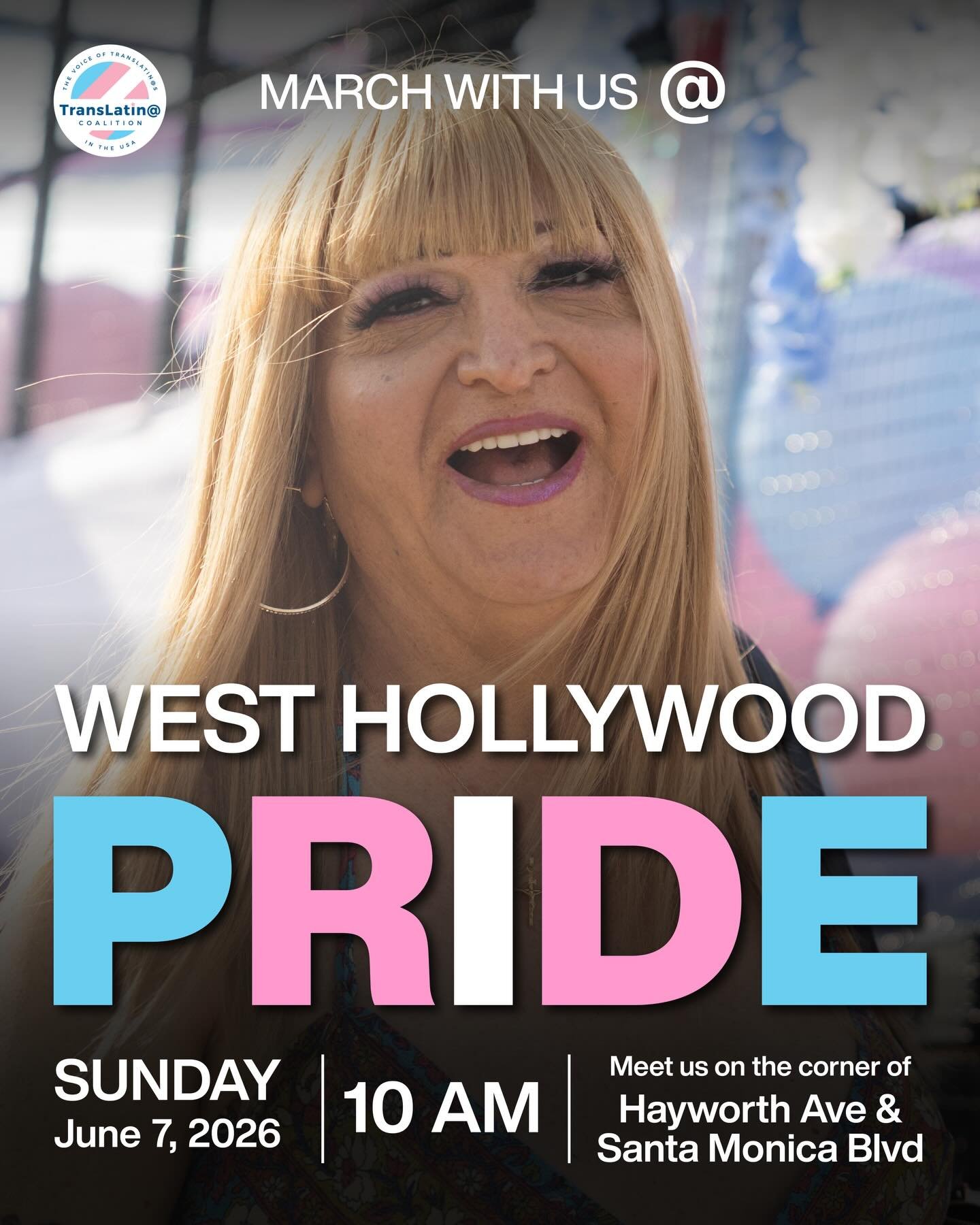 It&rsquo;s Pride Month and we&rsquo;re hitting the streets! 🏳️&zwj;⚧️🌈 March with us The TransLatin@ Coalition at the WeHo Pride Parade. 📍 Santa Monica Blvd. between Crescent Heights &amp; Fairfax, north side Stage #87 | 🗓 Sunday, June 7 | ⏰ Chec