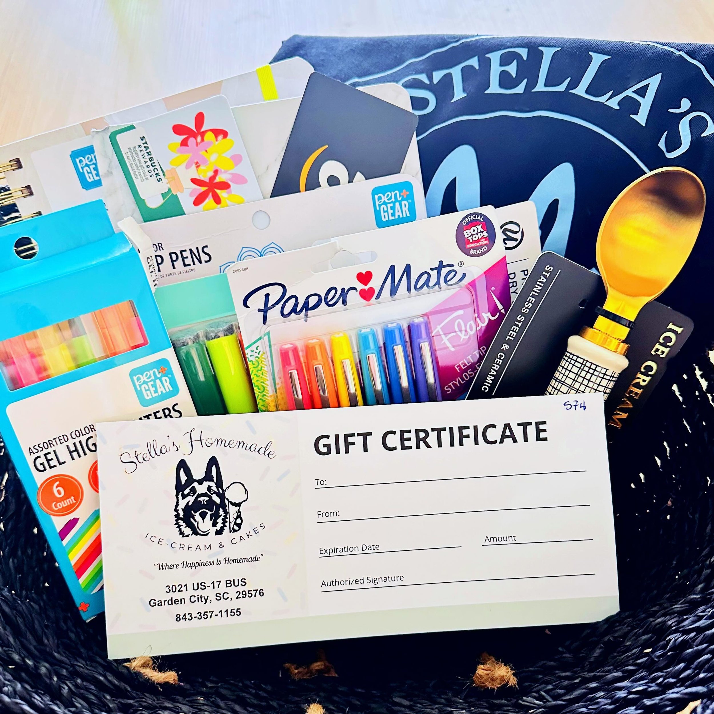 ‼️ It&rsquo;s TEACHER APPRECIATION WEEK 👩&zwj;🏫 let&rsquo;s show our local teachers some love with a GIVEAWAY!! We have a teacher basket to giveaway with a Stella&rsquo;s t-shirt and gift certificate, school supplies, an Amazon gift card, Starbucks