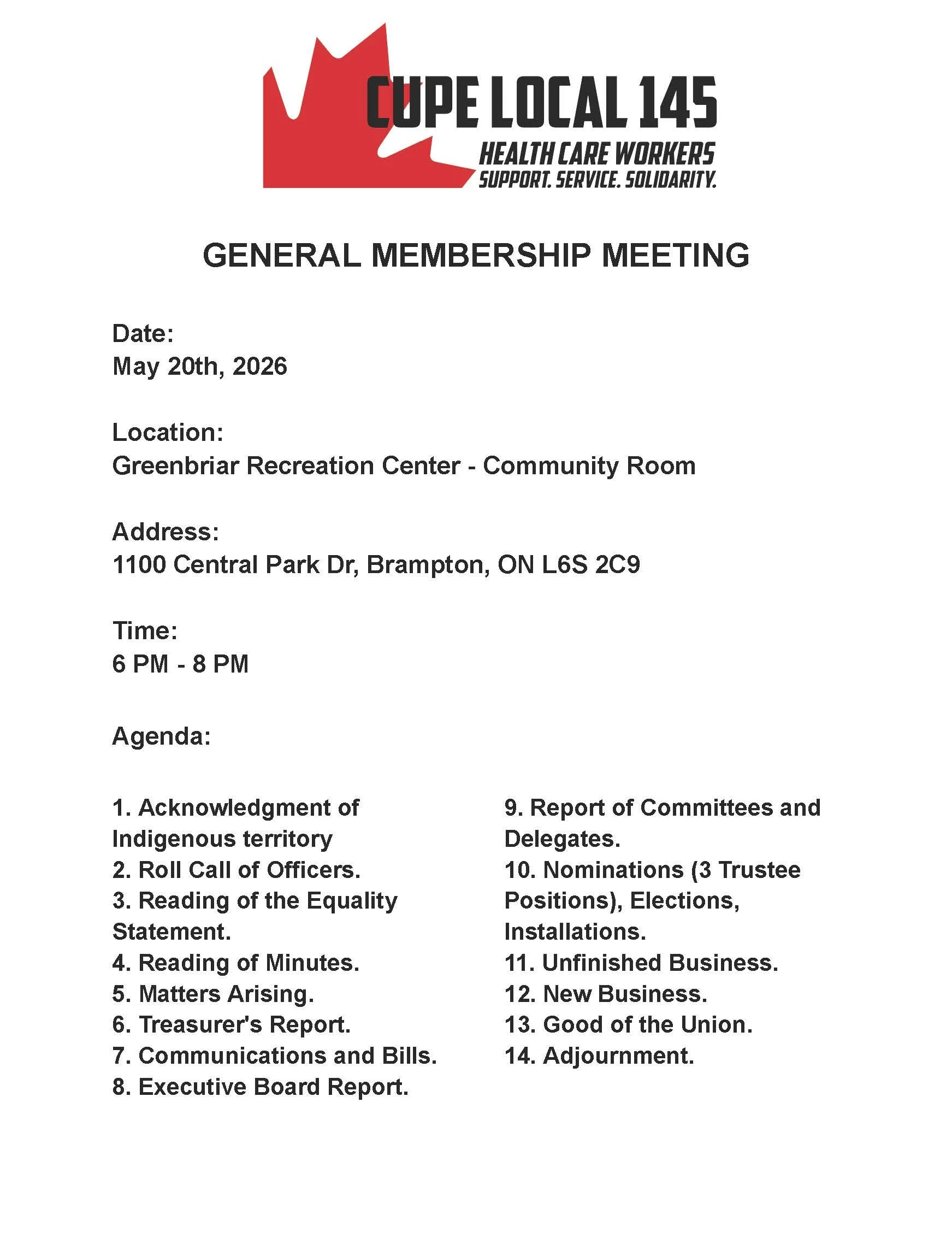 General Membership Meeting