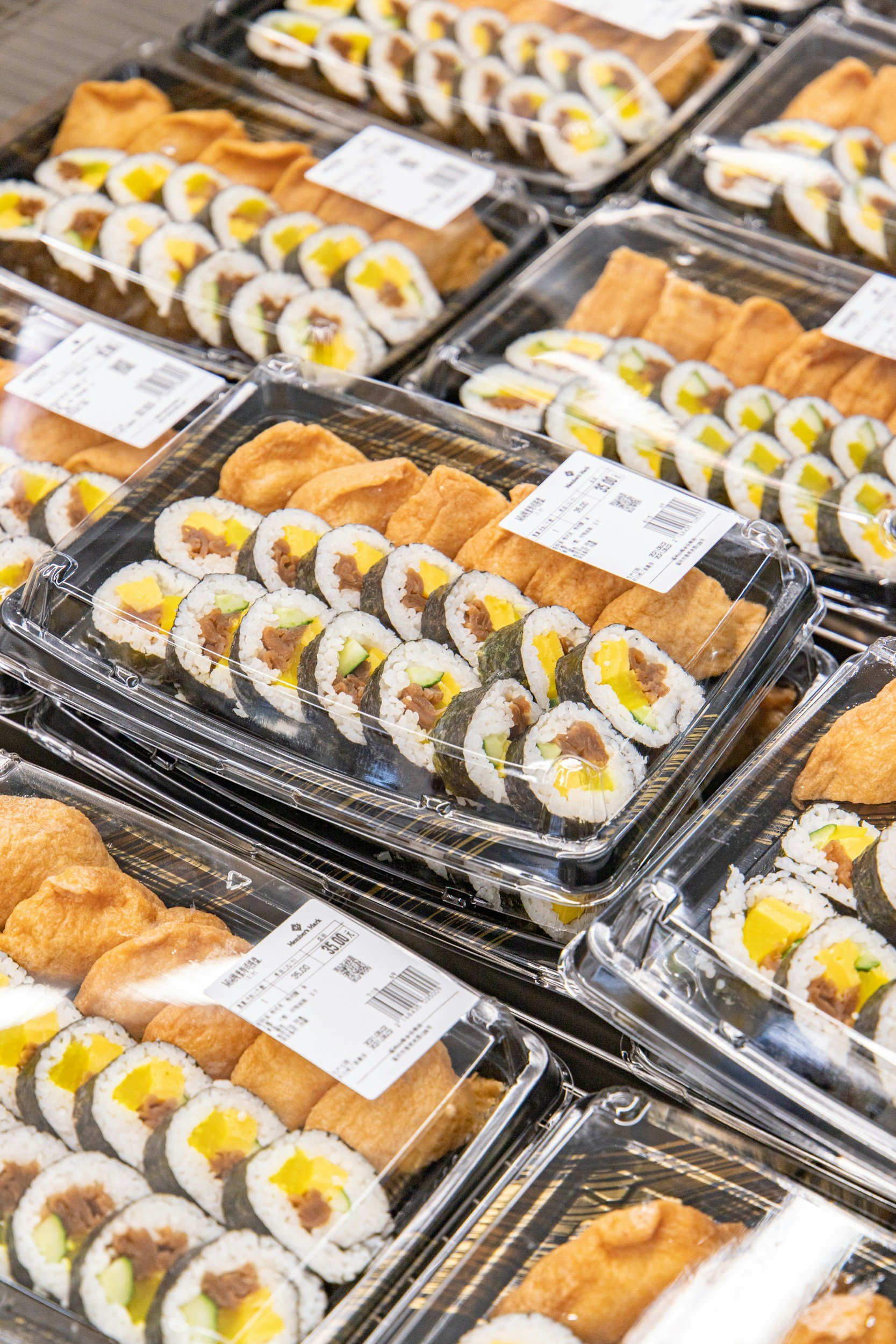 Packaged sushi prepared for a retail food program
