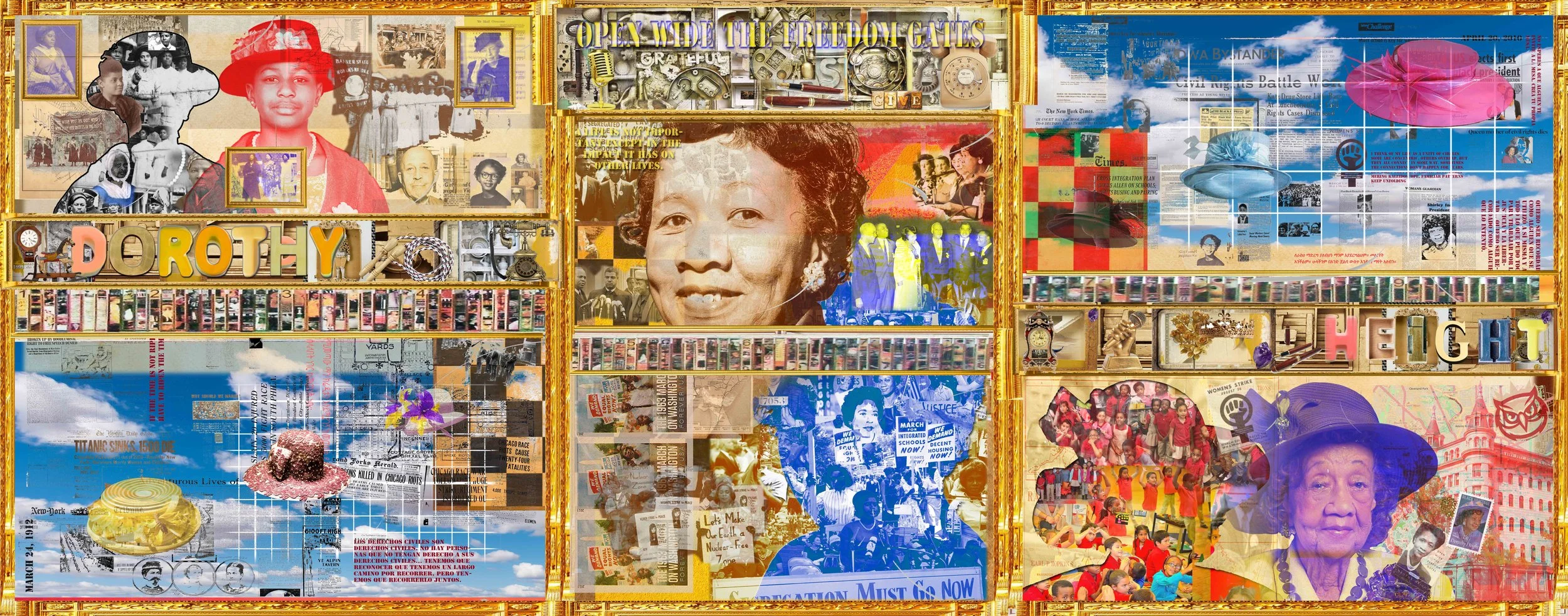 Open Wide the Freedom Gates - blue sky variation - doors closed