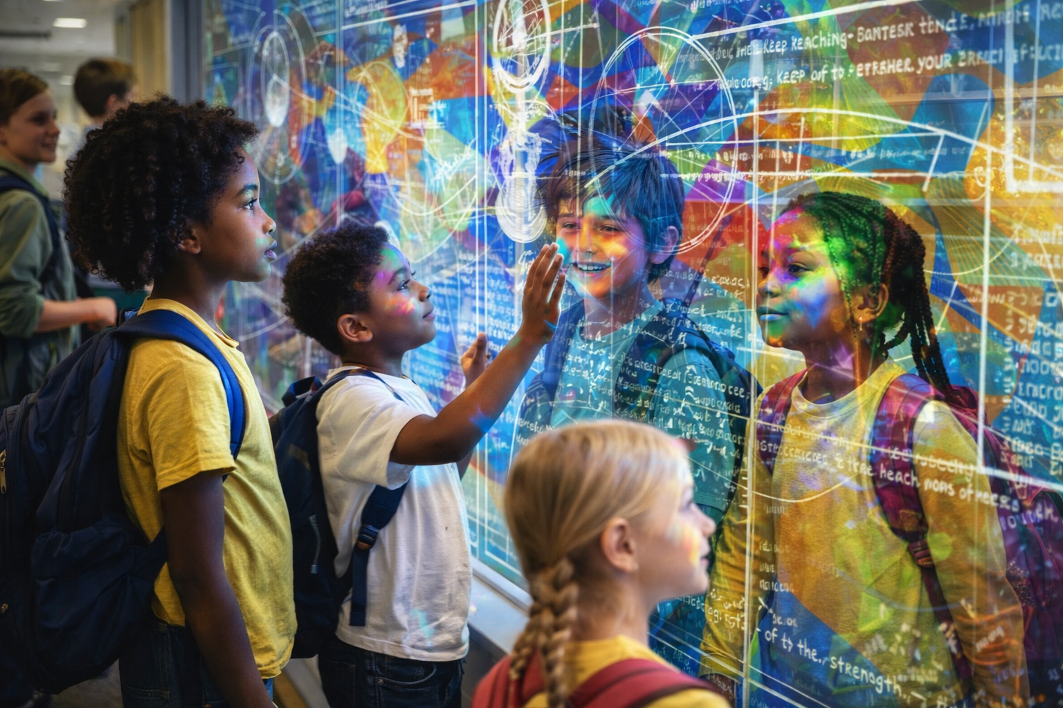 Benjamin Banneker Curtain Wall (Option A), Interior Perspective with Students