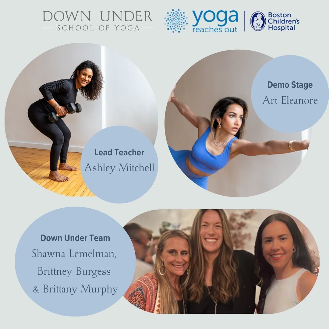 For many years, passionate Down Under faculty have participated, volunteered &amp; donated to the important event that is Yoga Reaches Out 💙 All proceeds from the event support the kids &amp; families receiving care at Boston Children&rsquo;s Hospit