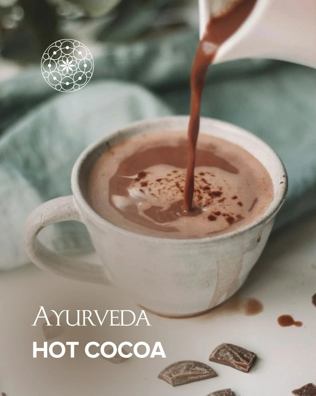 Sip into seasonal harmony with this Ayurvedic Hot Cocoa Recipe ❤️&zwj;🔥 Ayurveda teaches that food is medicine and this hot cocoa is a warm, grounding ritual for body &amp; spirit. Drink slowly, breathe deeply, and tune into the present moment ☕✨ He