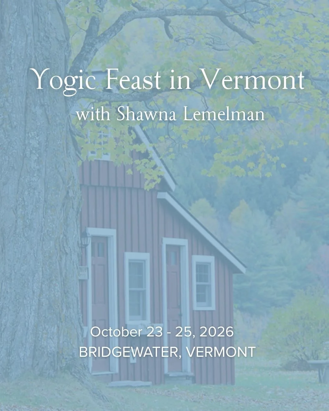 Unplug, unwind, and nourish your whole being during a weekend designed for mindful movement, gourmet feasting, and deep connection 🌞🧘&zwj;♀️🥗

🌿✨ 3rd Annual Yogic Feast in Vermont with Shawna Lemelman ✨🍁 
🗓️ October 23&ndash;25, 2026 &bull; OQ 