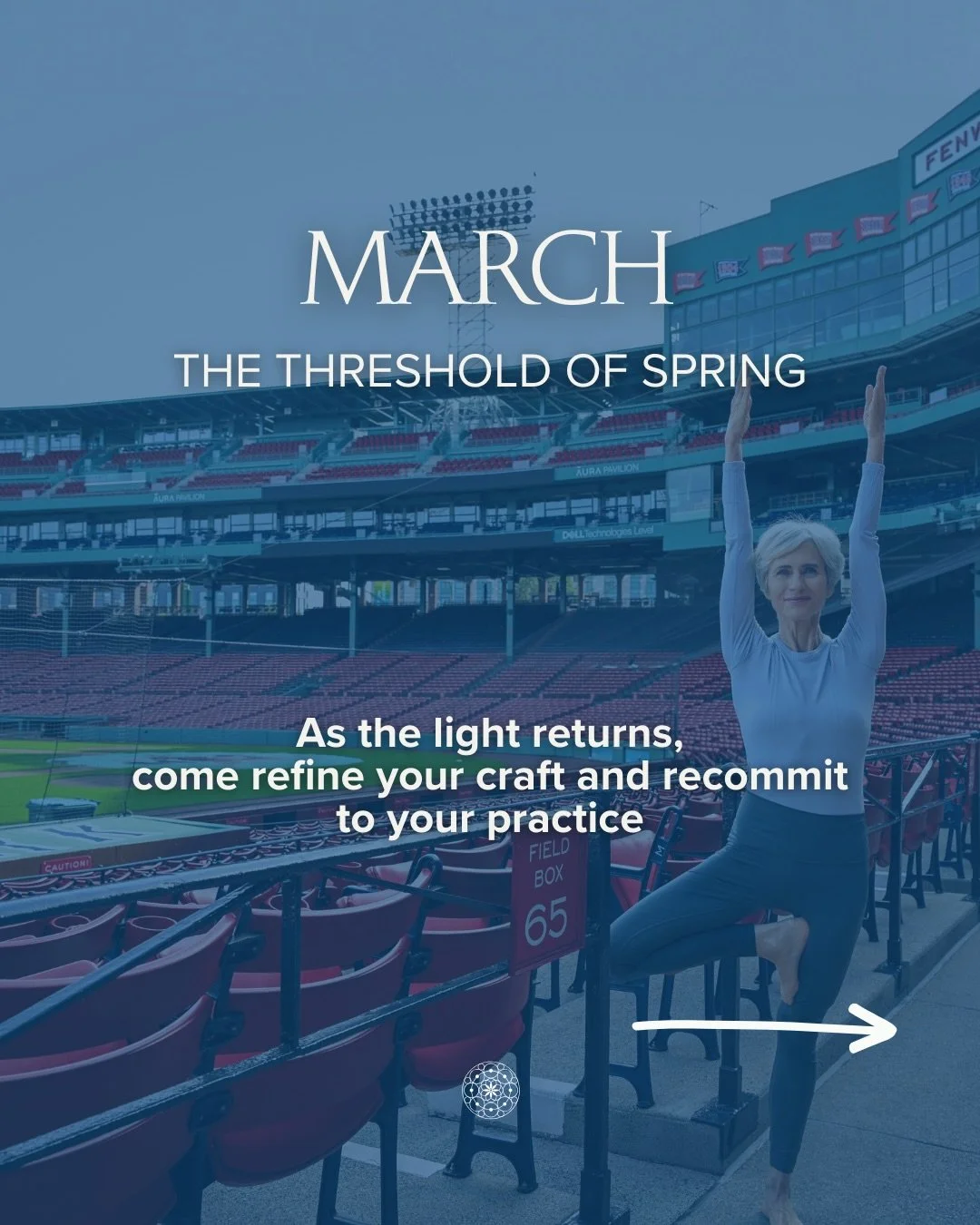 March invites a shift 🌱 As we approach the Spring Equinox, our time spent in the studio becomes both ritual and recalibration. This month&rsquo;s offerings move between discipline and celebration &mdash; from 108 Sun Salutations as a collective rite