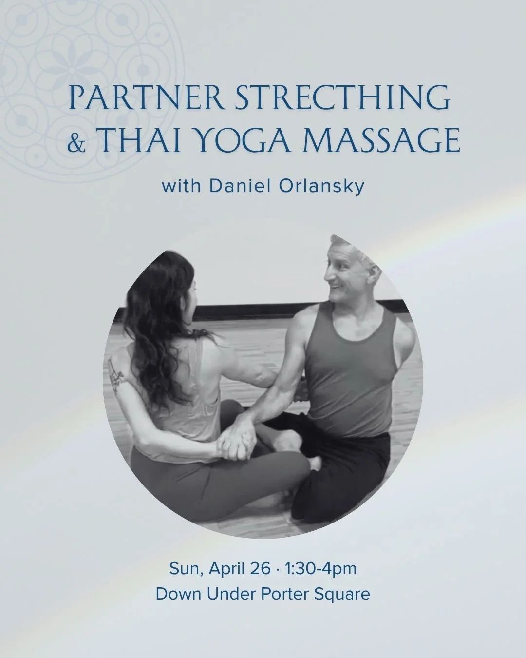 Join visiting teacher Daniel Orlansky on April 26 for an afternoon to stretch, release, and restore 💆🍃 Gentle partner-assisted PNF stretches open your range of motion, while Thai Yoga Massage melts tension and boosts circulation. Walk out feeling l