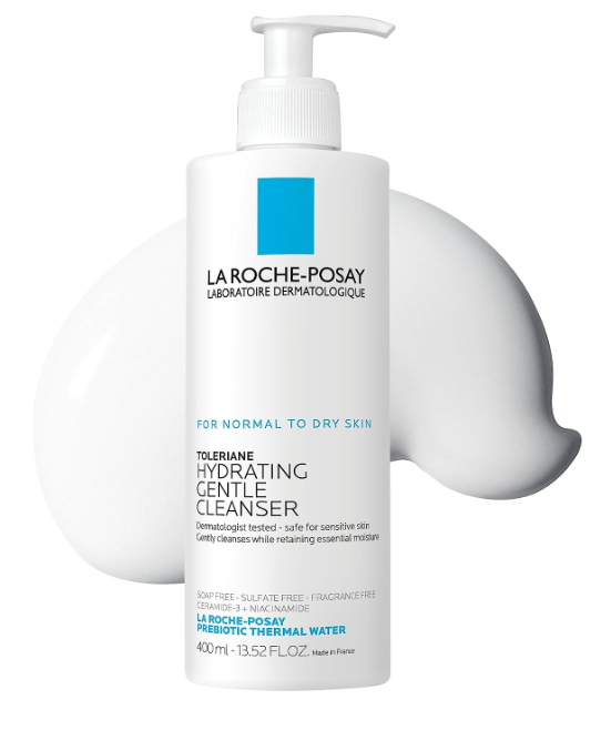 La Roche-Posay Toleriane Hydrating Gentle Face Cleanser, Daily Facial Cleanser with Niacinamide and Ceramides for Sensitive Skin