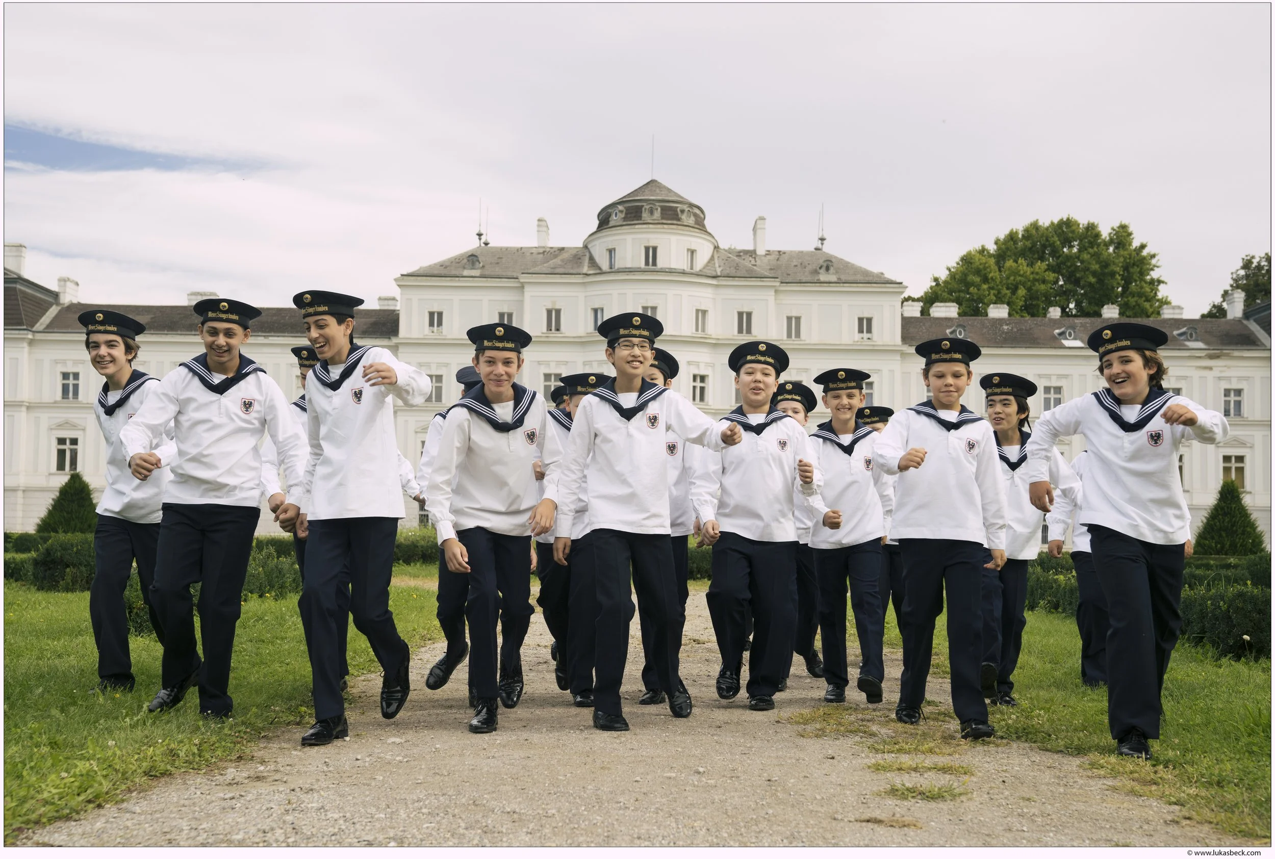 Vienna Boys Choir smiling and walking