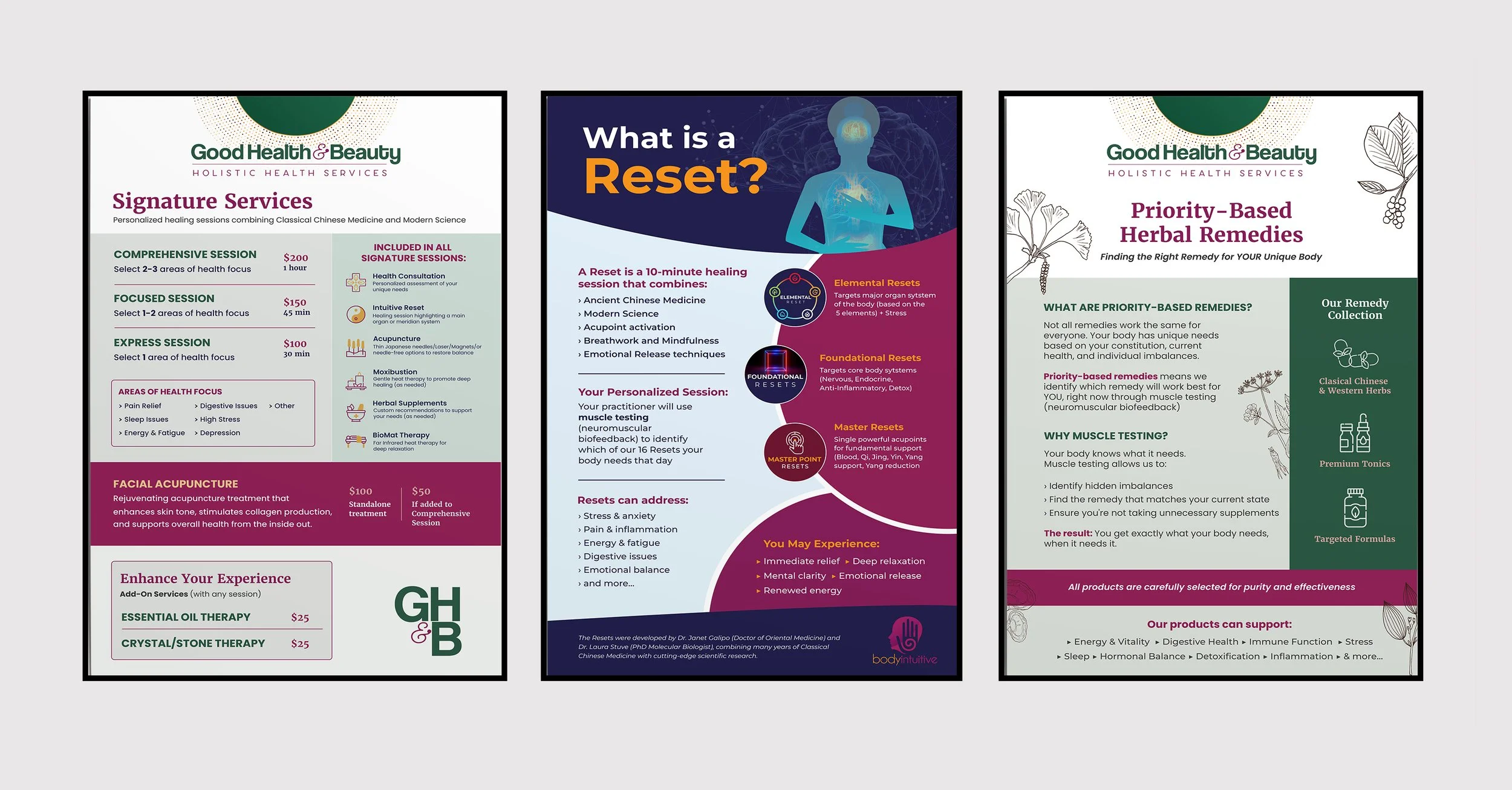 For Holistic Health Center - 3 large posters 