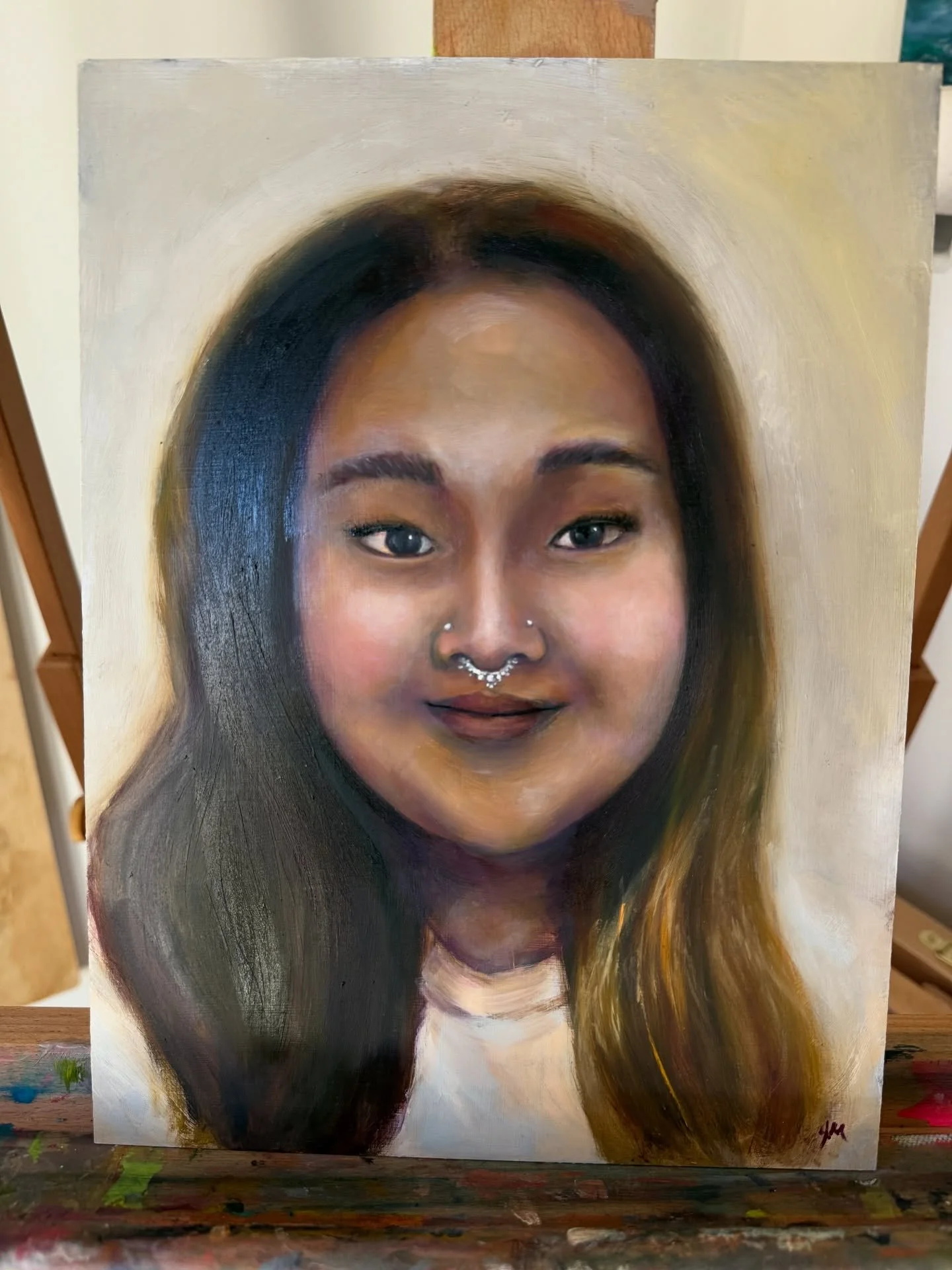 I spent the past Summer learning how to paint oil portraits. I&rsquo;ve completed 3! I&rsquo;m dreaming of painting everyone in my family.. but my Dad alone has 12 siblings. 

#oilportrait #oilpainting #comoxart #vancouverislandartist