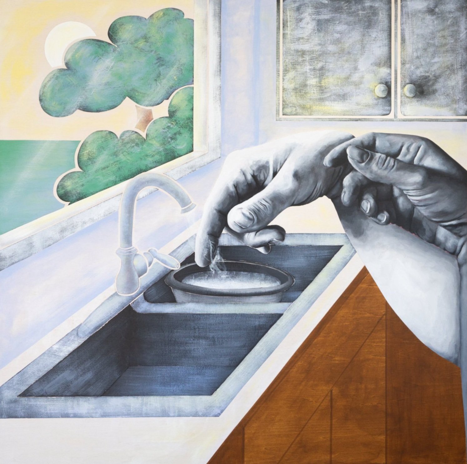   "This is how you measure rice."  , 2024
 
36 x 36 in 
Acrylic and stain on wood panel