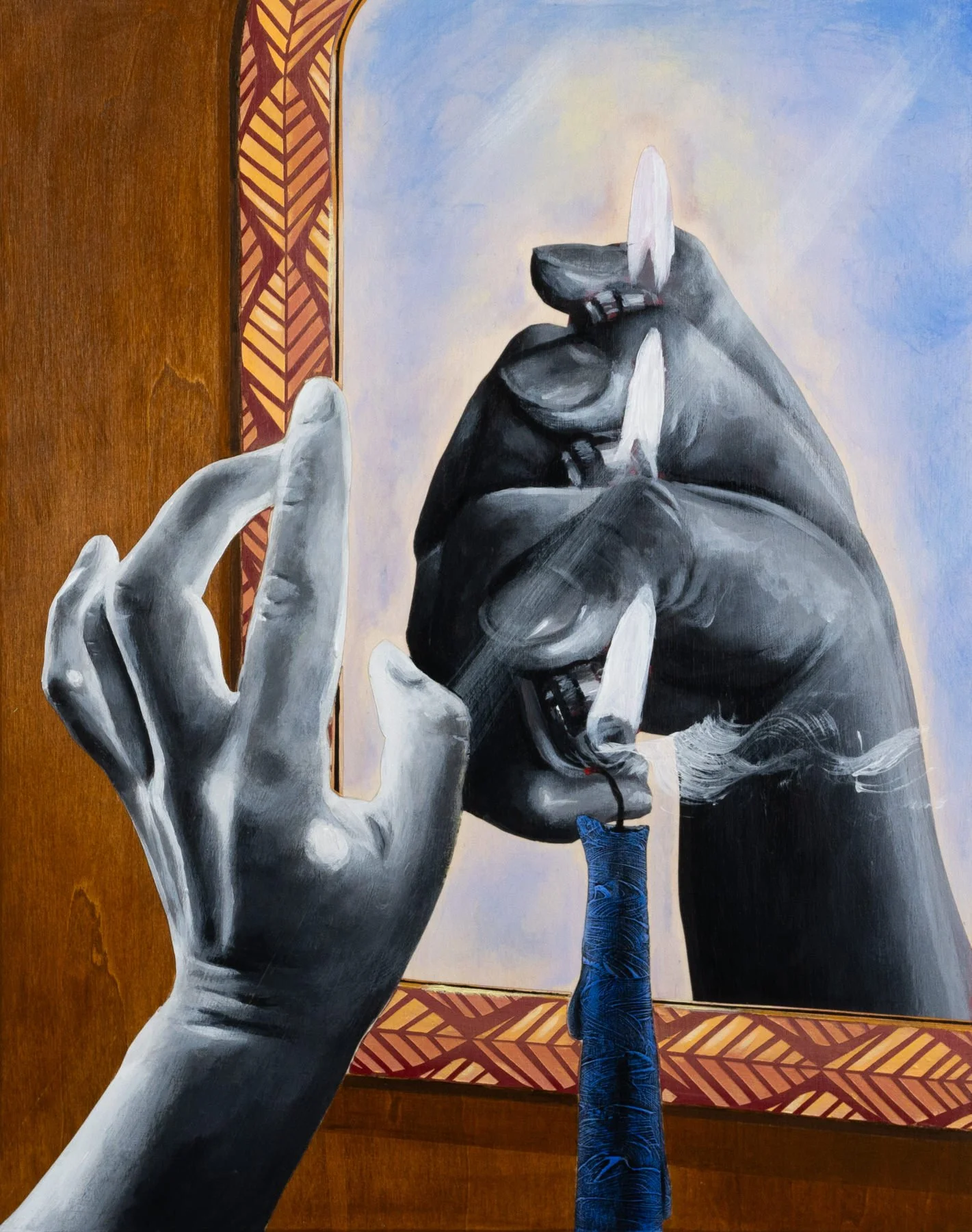   Candle Study III  , 2025
 
14 x 11 in 
Acrylic and stain on wood panel