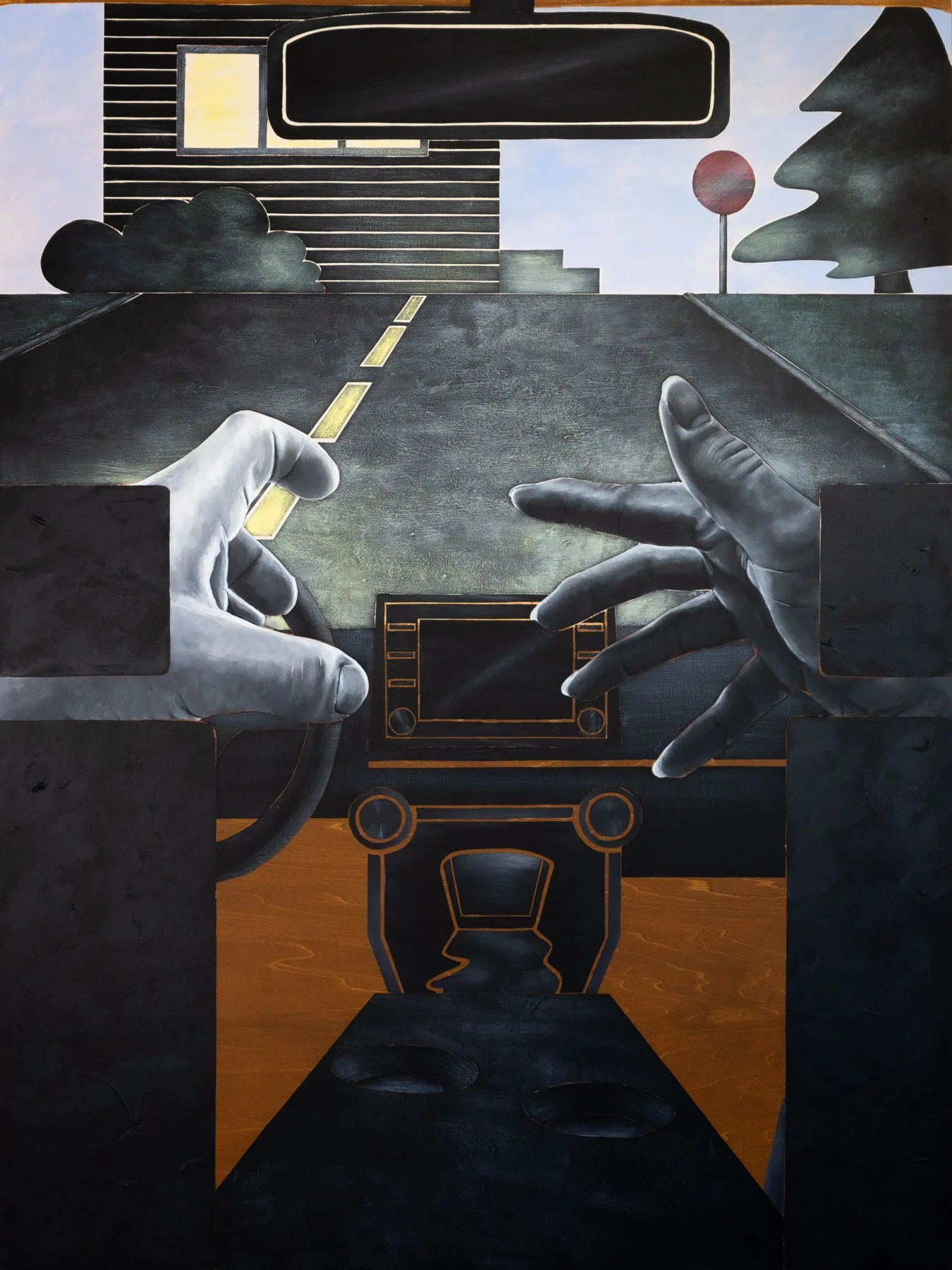   "...but you're white too!"  , 2024
 
40 x 30 in 
Acrylic and stain on wood panel