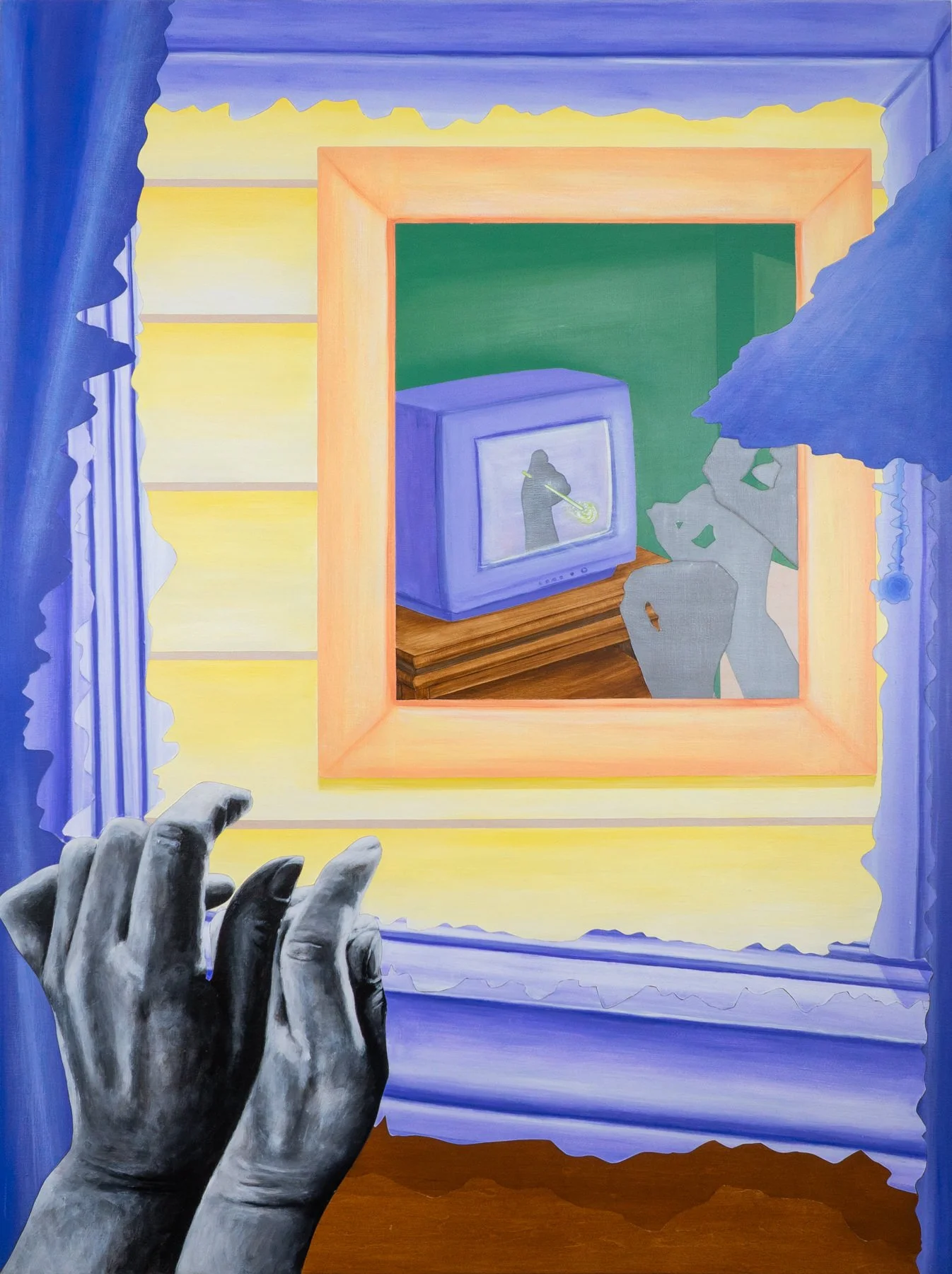   It's fun! For the whole family  , 2026
 
40 x 30 in
 
Acrylic and stain on wood panel