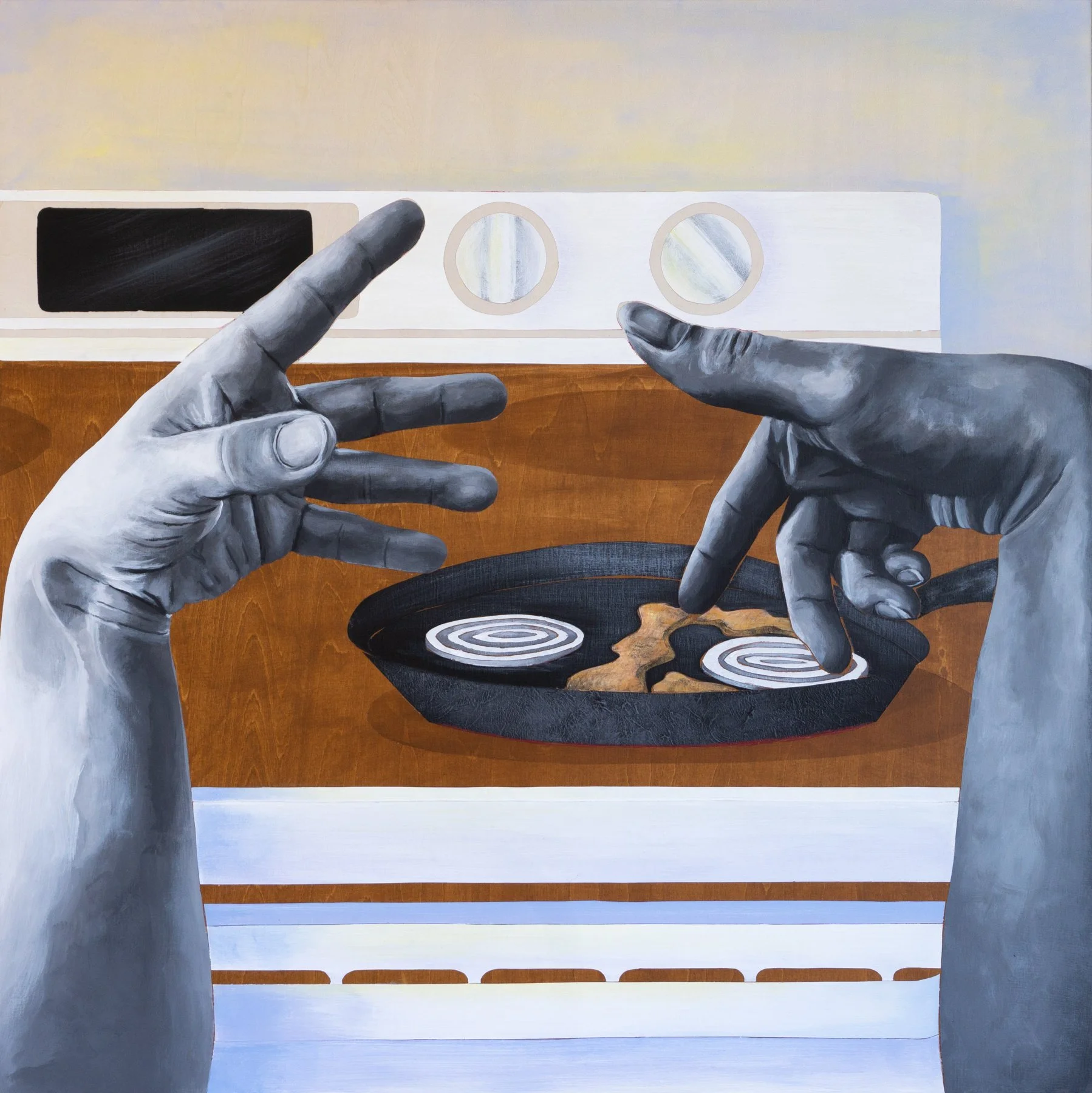   "You have to eat vegetables!"  , 2024
 
24 x 24 in 
Acrylic and stain on wood panel