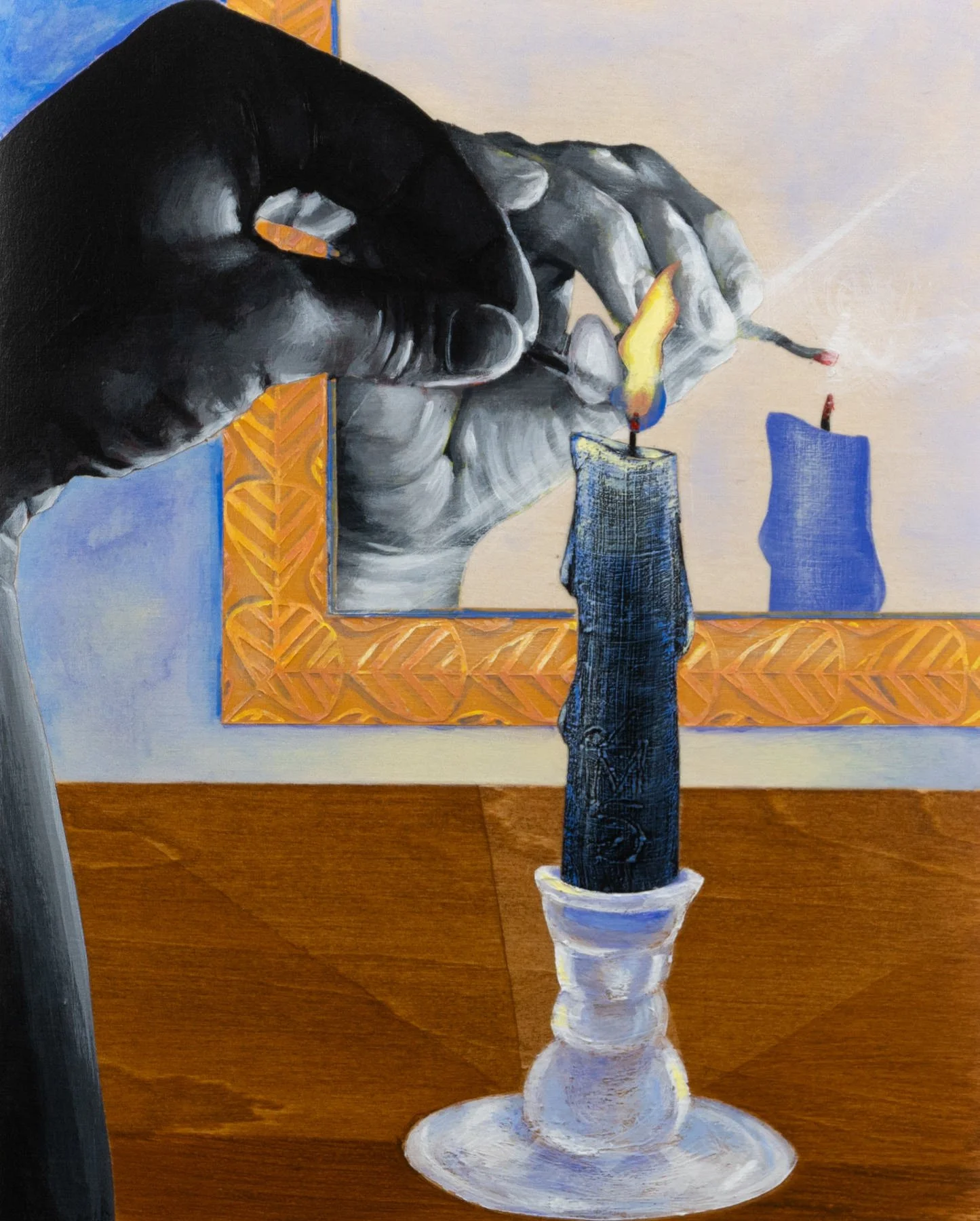   Candle Study II  , 2025
 
10 x 8 in 
Acrylic and stain on wood panel