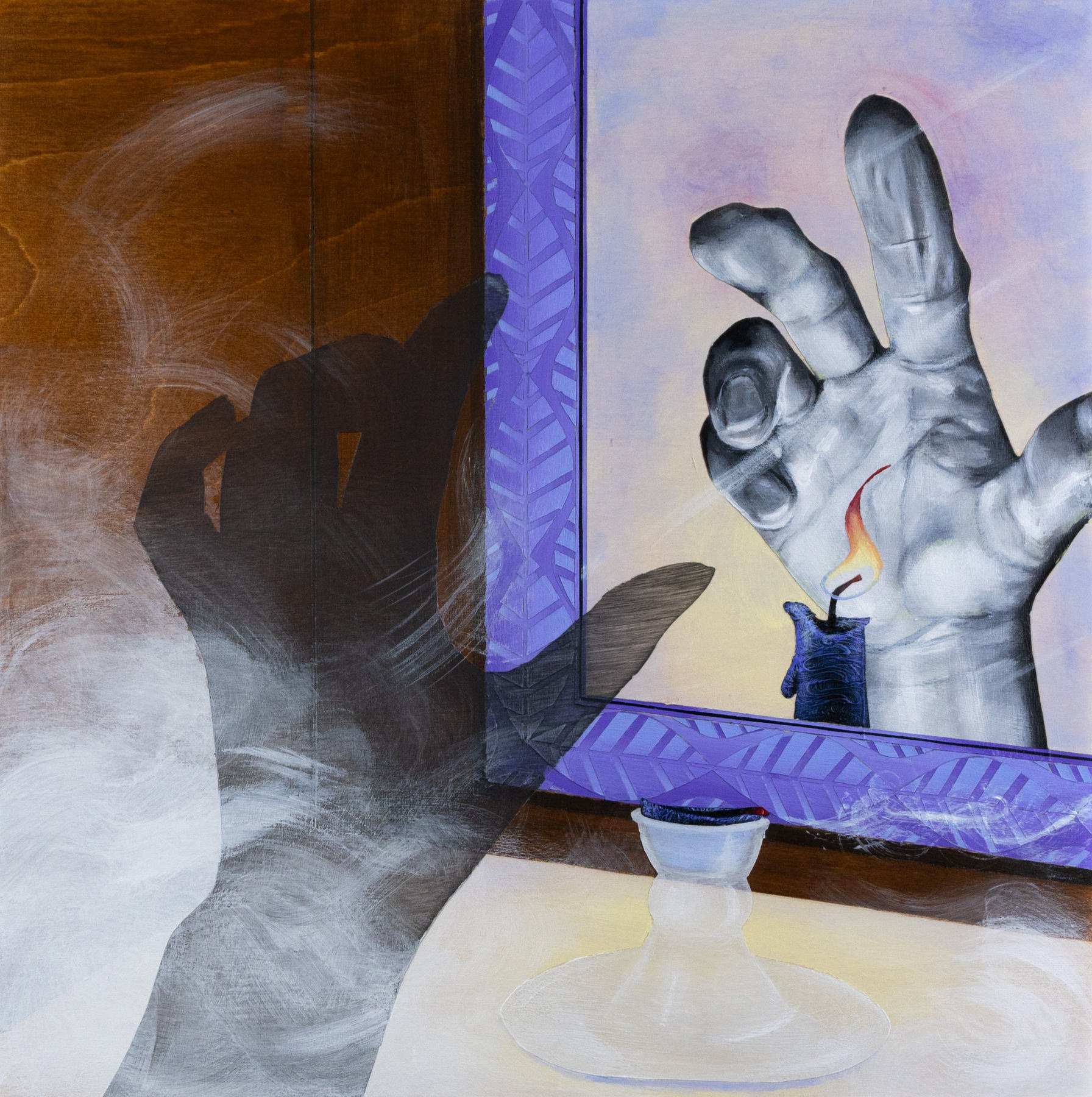   Candle Study VI  , 2025
 
12 x 12 in 
Acrylic and stain on wood panel