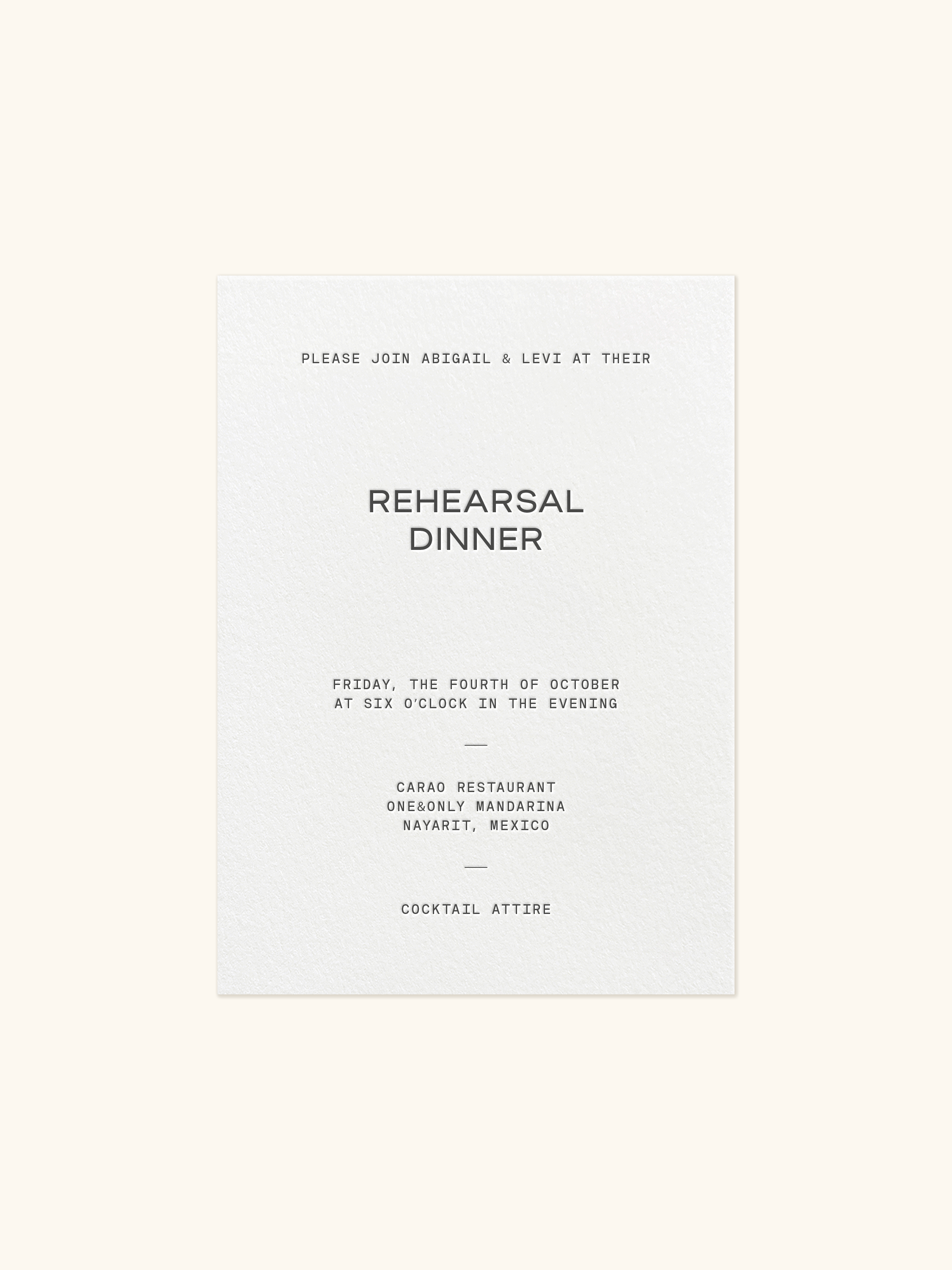 Rehearsal Dinner Invitation