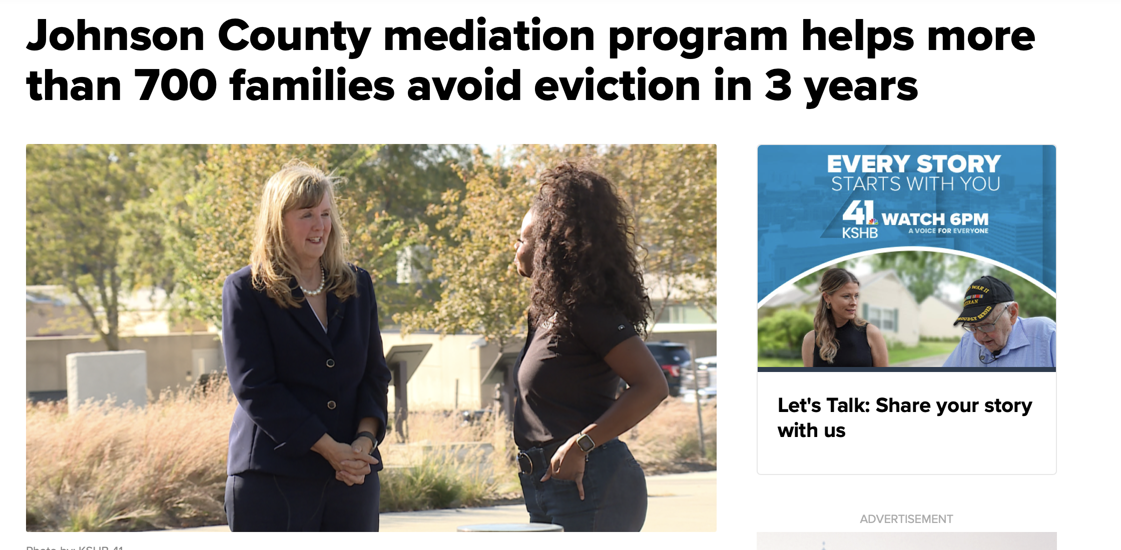 Johnson County New Eviction Mediation Program Helps More than 700 Families Avoid Eviction
