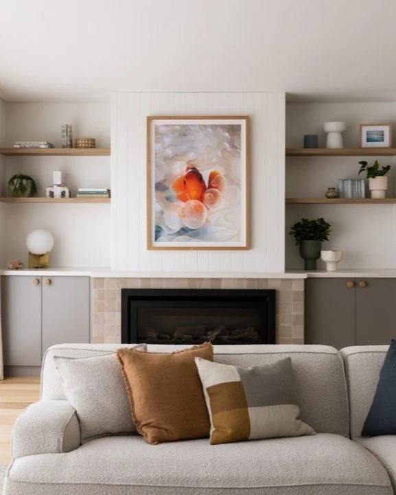 Art is such a powerful way to inject personality into a home.  Our Hilltop House clients fell in love with this David Doubilet National Geographic photograph when on holidays and it inspired the colour scheme when we set out to design their new loung