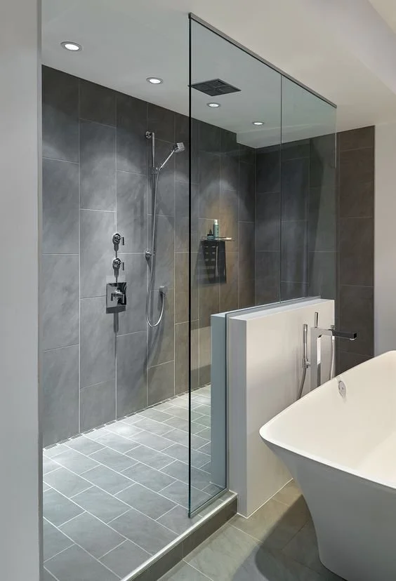 Floating walk-in shower, image via Pinterest
