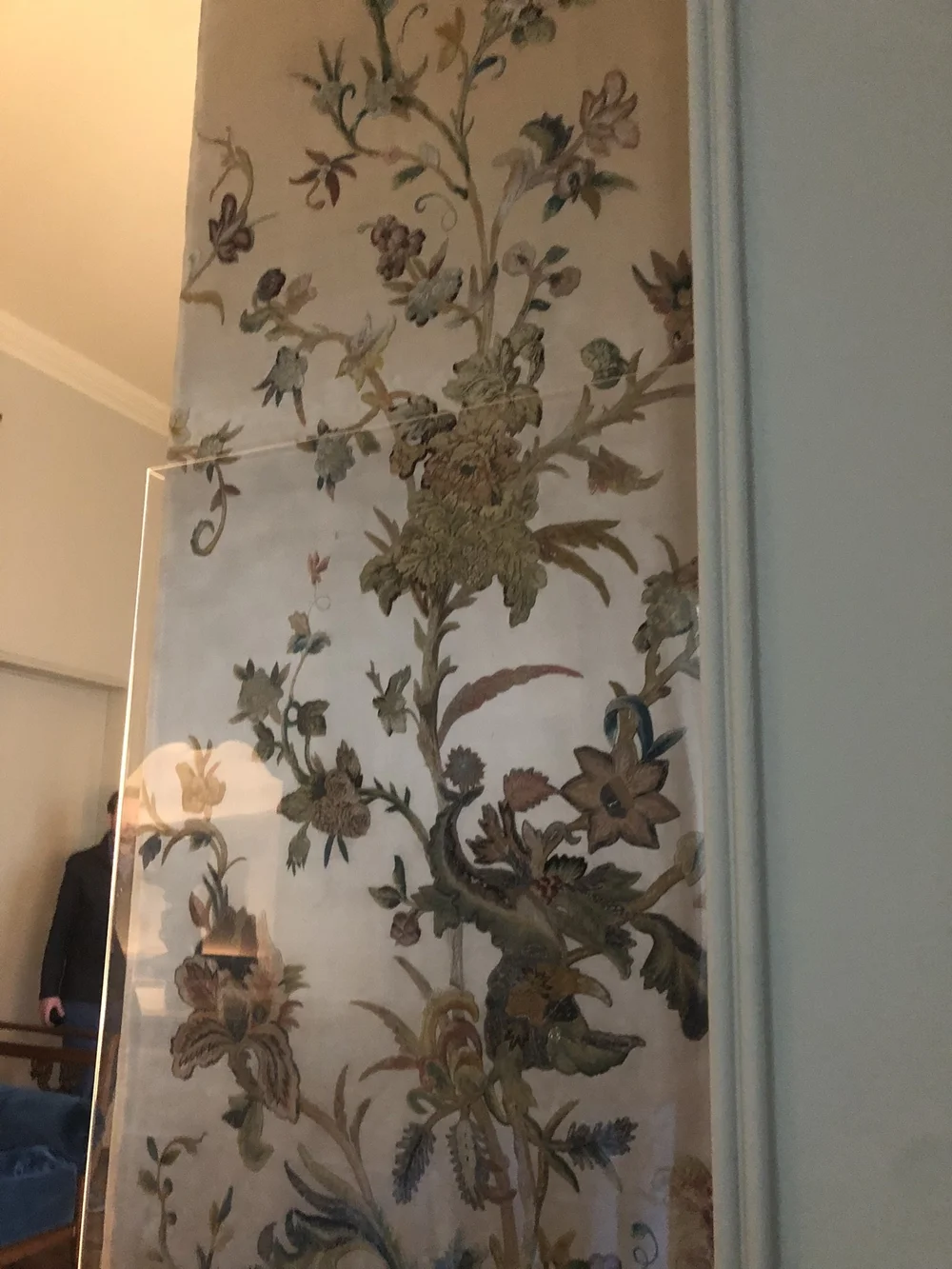 Fabric panels details in the bedroom's wall