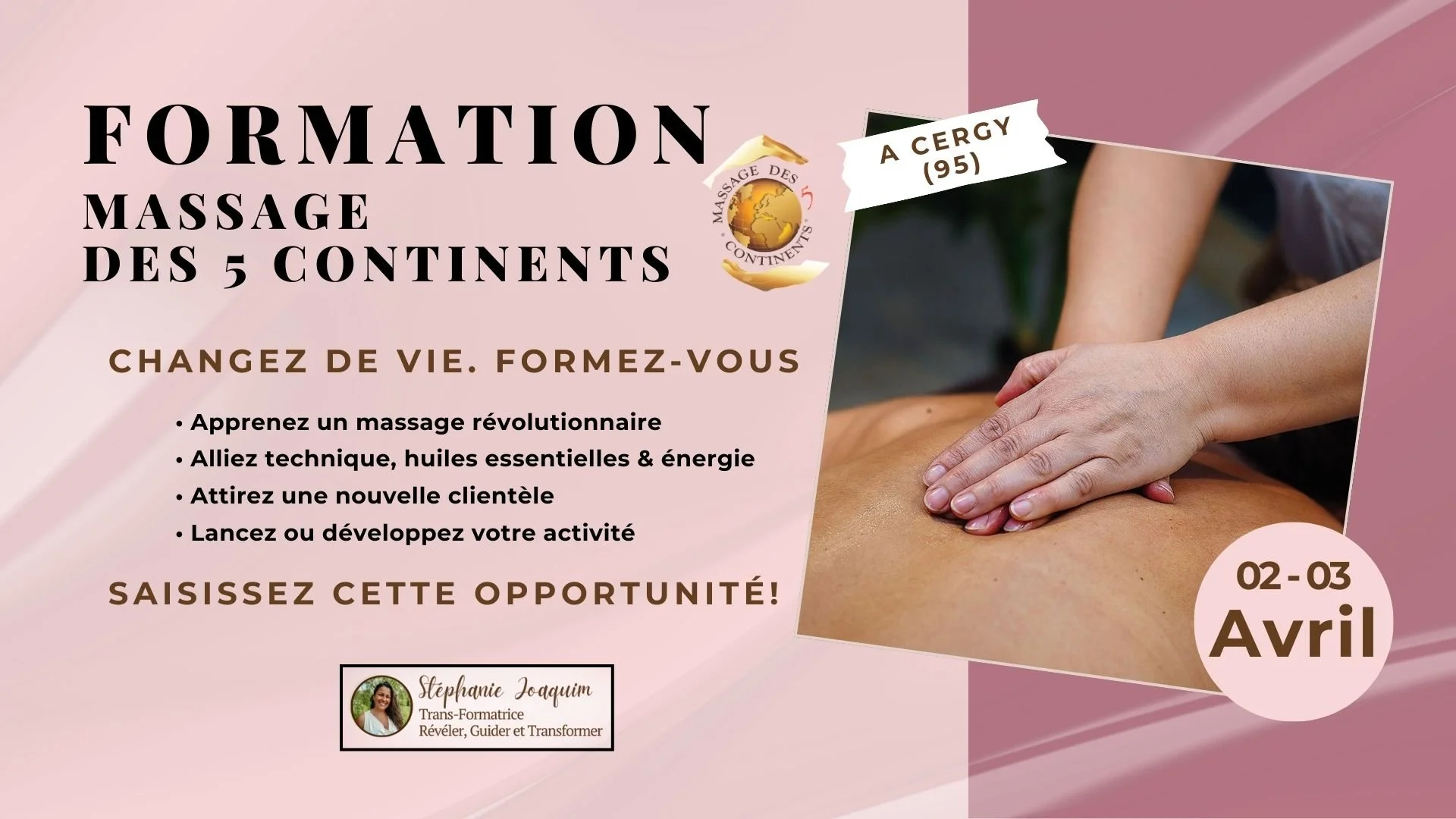 Formation massage des 5 continents Cergy (95) 