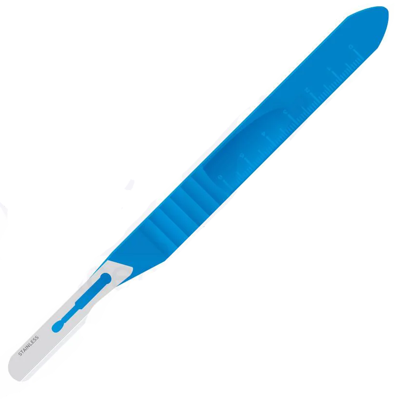 No.10R sterile disposable scalpel with handle for precision cutting and professional use