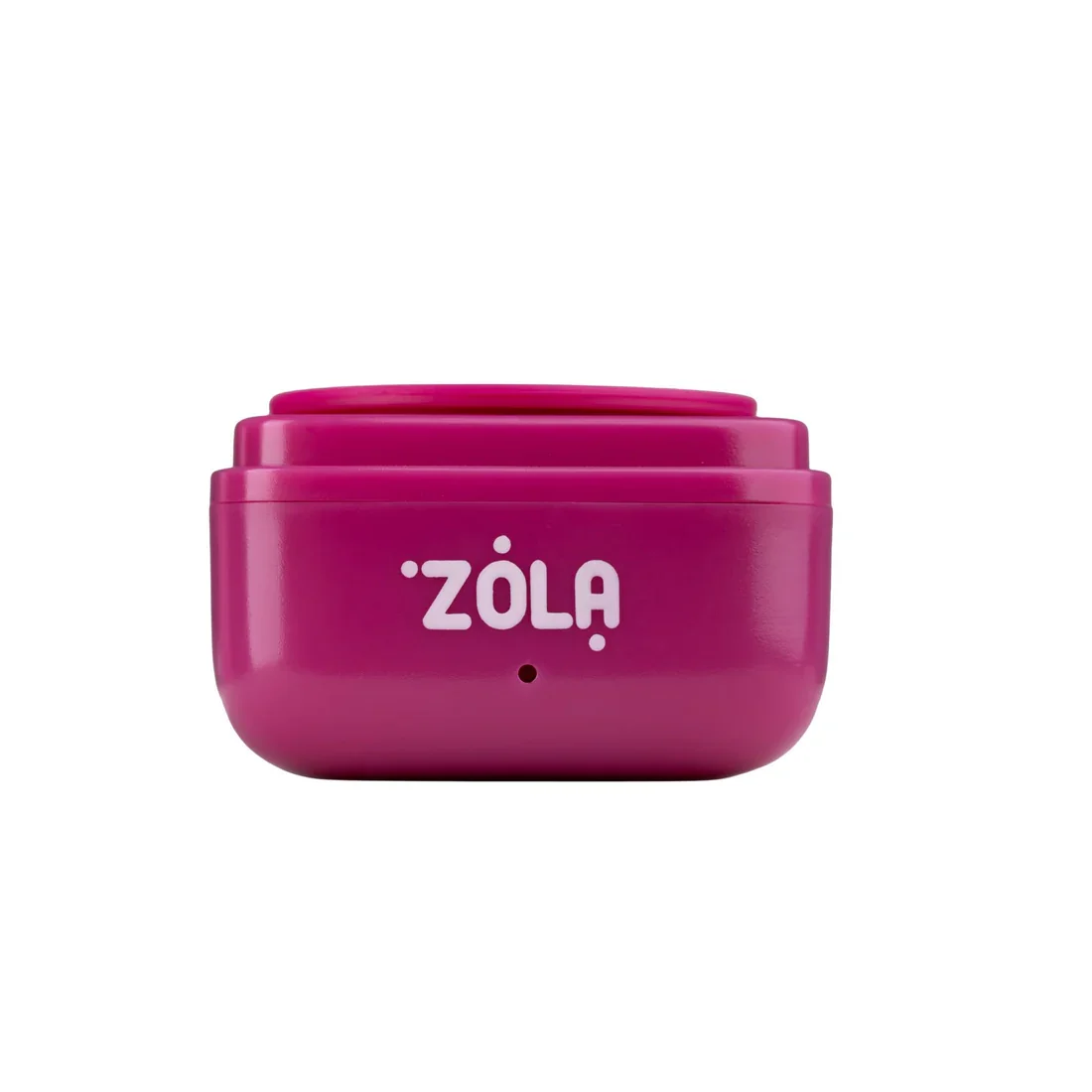 Close-up of the ZOLA Mini Wax Heater in pink showing compact design and silicone wax cup