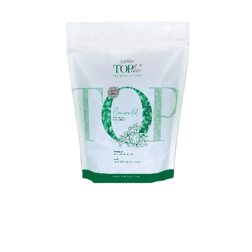 Italwax Top Line Emerald Hot Film Wax – Hypoallergenic Resin-Free Wax Pellets for Sensitive Skin, 750g Ziplock Pouch