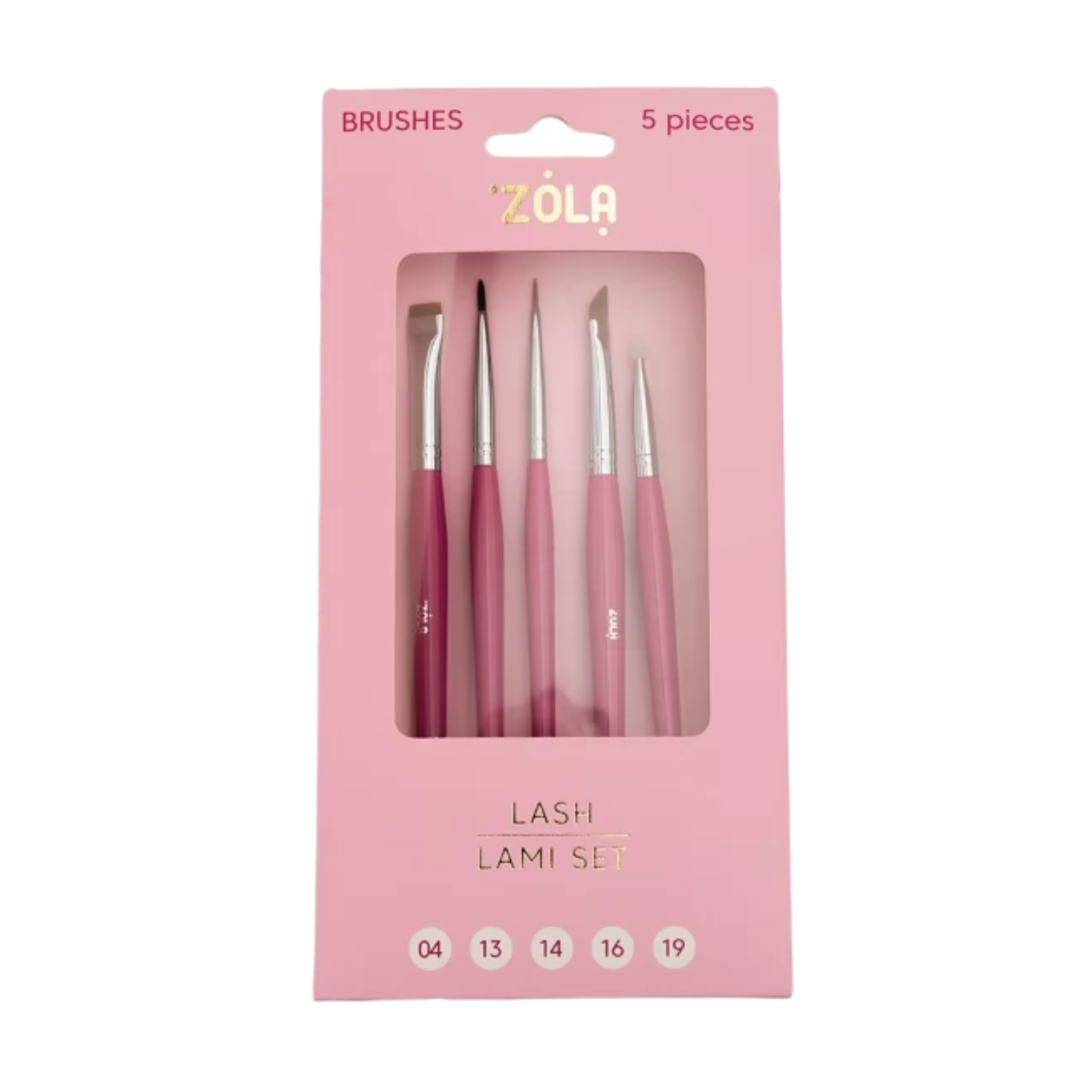 ZOLA Lash Lami Brush Set (5 pcs) - Light Pink