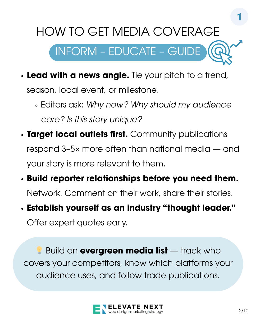 PR tips for entrepreneurs slide — how to get media coverage