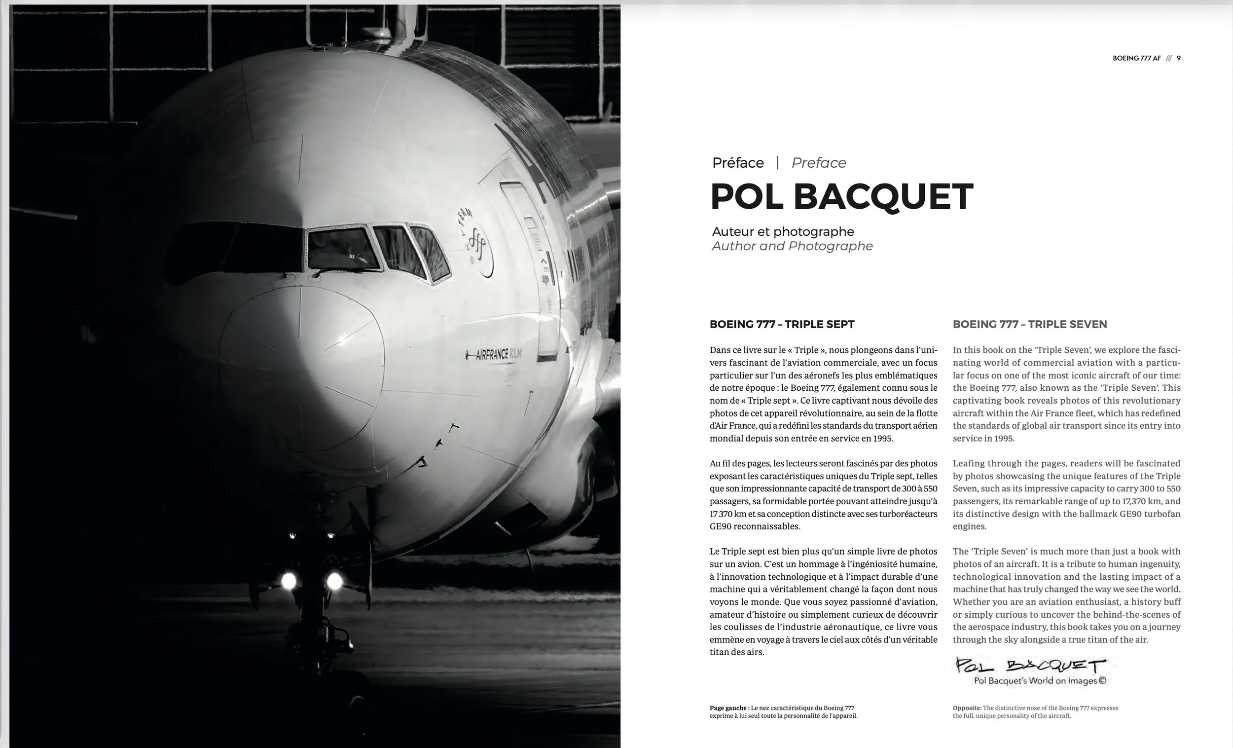 The book  "BOEING 777 AF" - LUXURY EDITION