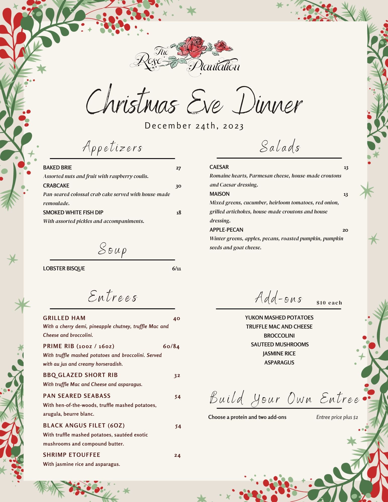 Christmas Eve Menu 2023 Christmas Eve Menu 2023