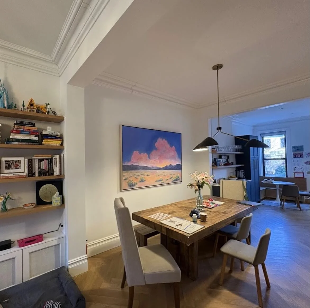 This desert dream is in its new home! Truly wonderful experience working on this commission and seeing it hanging on the wall makes it feel complete.

 Also new profile pic 👩🏻&zwj;🎨