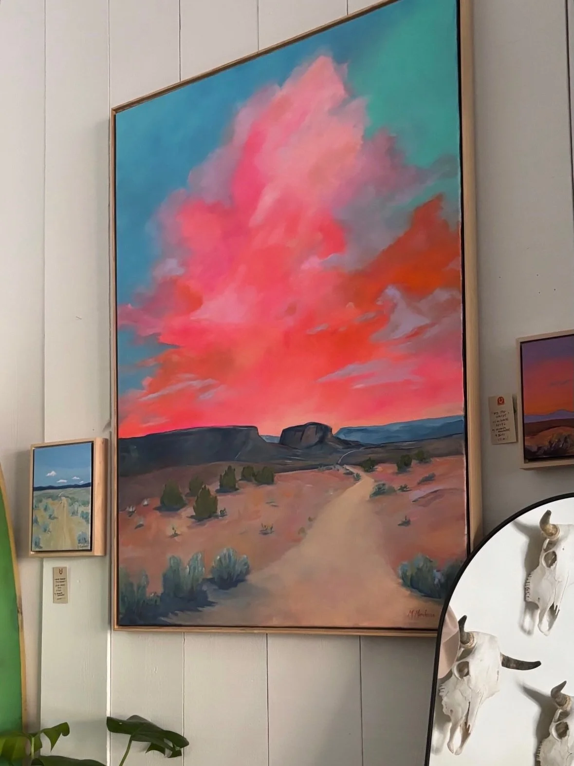 A painting doesn&rsquo;t come together over night. Several days of paint on canvas, but before that many moments ruminating on colors and sunsets and light on clouds and the way the place felt. &ldquo;Into The Sunset&rdquo; is a bright and glowing mo