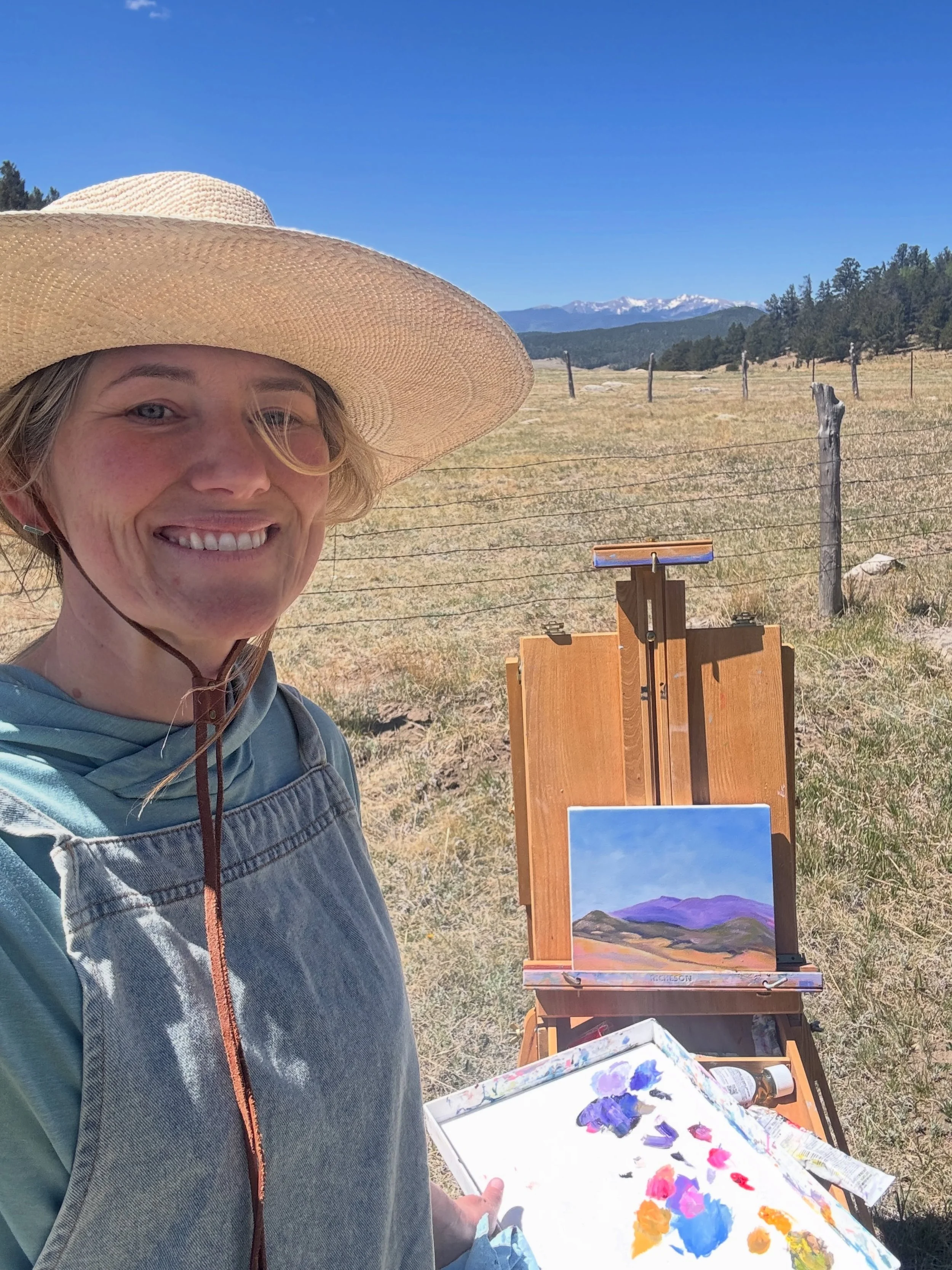 Went on a family camping adventure last week. I brought along the art supplies and had some fun. The wind picked up and I called it a day. New Mexico is so beautiful.