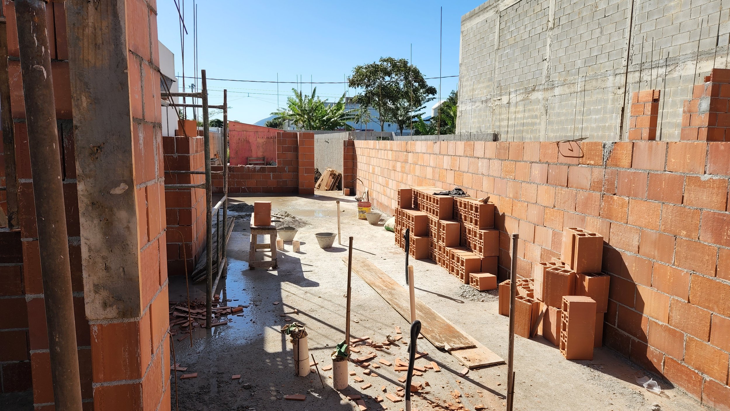 Elevação da alvenaria estrutural.