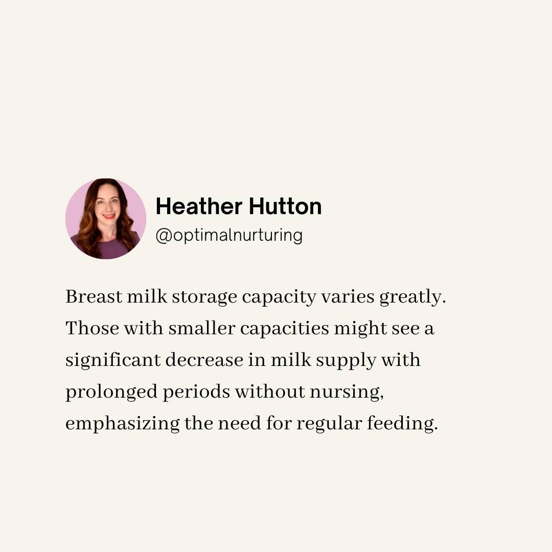 🌙 So there are a FEW people whose milk supply will not be affected by their baby sleeping for 8 hours at night. Those are the people with a large breast milk storage capacity and they do not represent the majority. These are the people who can easil