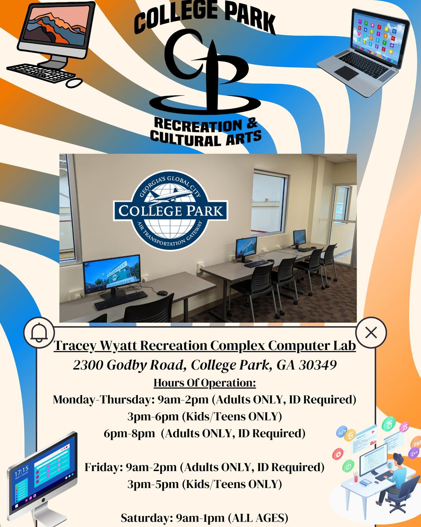 The computer lab is back at Tracey Wyatt Center. #computerlab